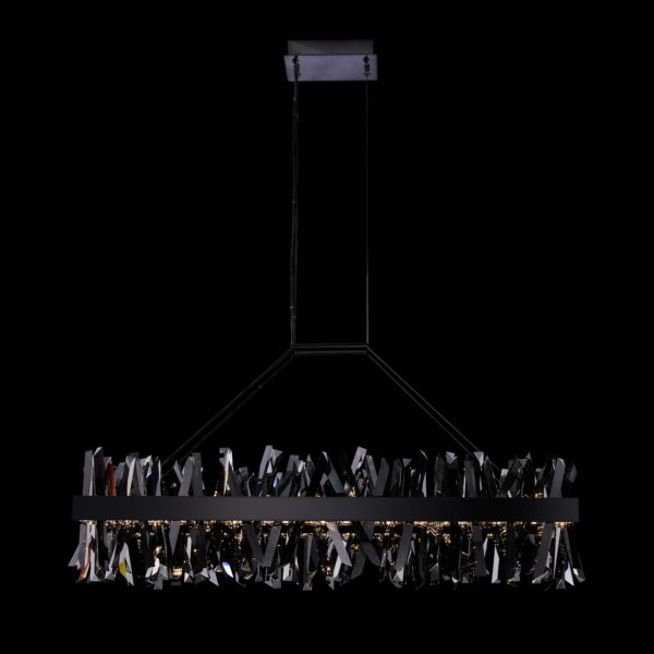Glacier 48-in (108-watt) LED Black Nickel Rectangular Linear Pendant