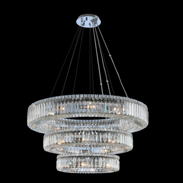 Quantum Rondelle 21 Lt 3Tier Round Pendant