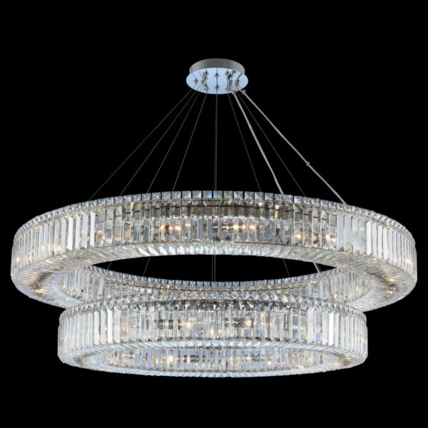 Quantum Rondelle 30 Lt 2Tier Round Pendant