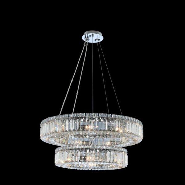Quantum Rondelle 15 Lt 2Tier Round Pendant
