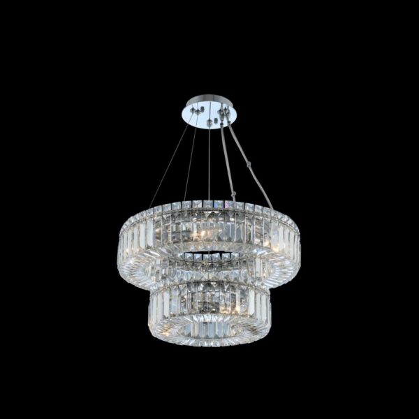 Quantum Rondelle 9 Lt 2Tier Round Pendant