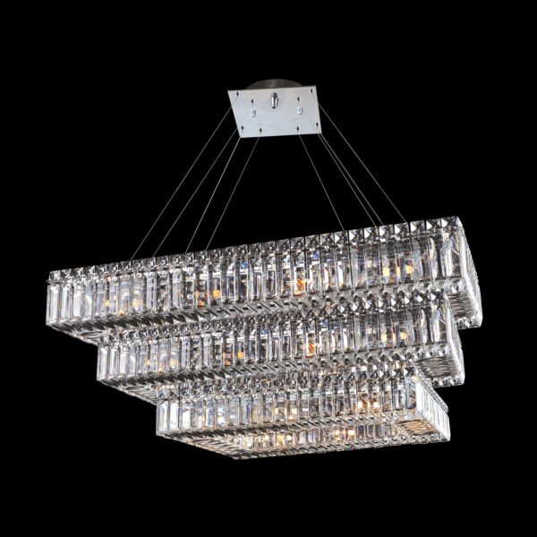 Baguette 43 In 3-Tier Pendant