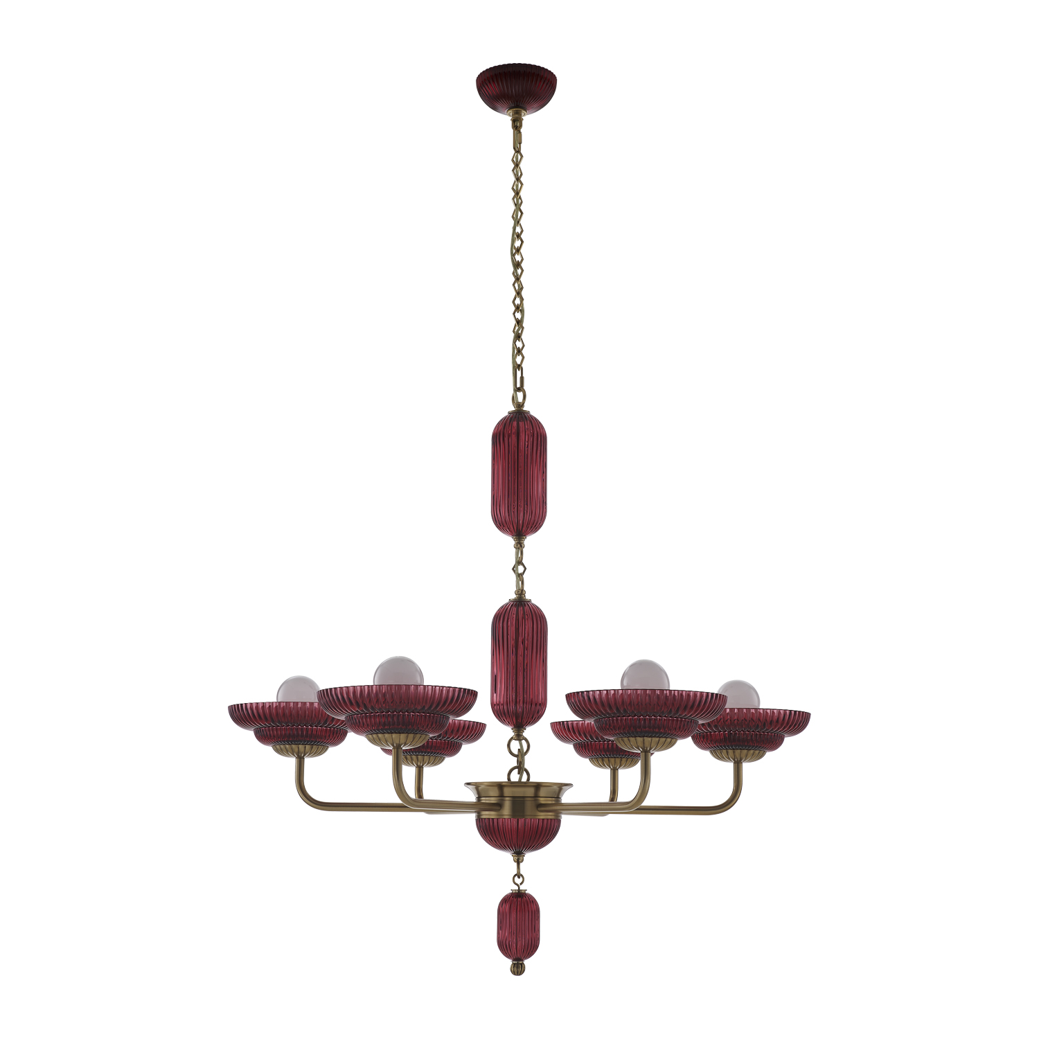 Verde 40-in 6 Light (40-watt) Satin Brass Chandelier - Image 2