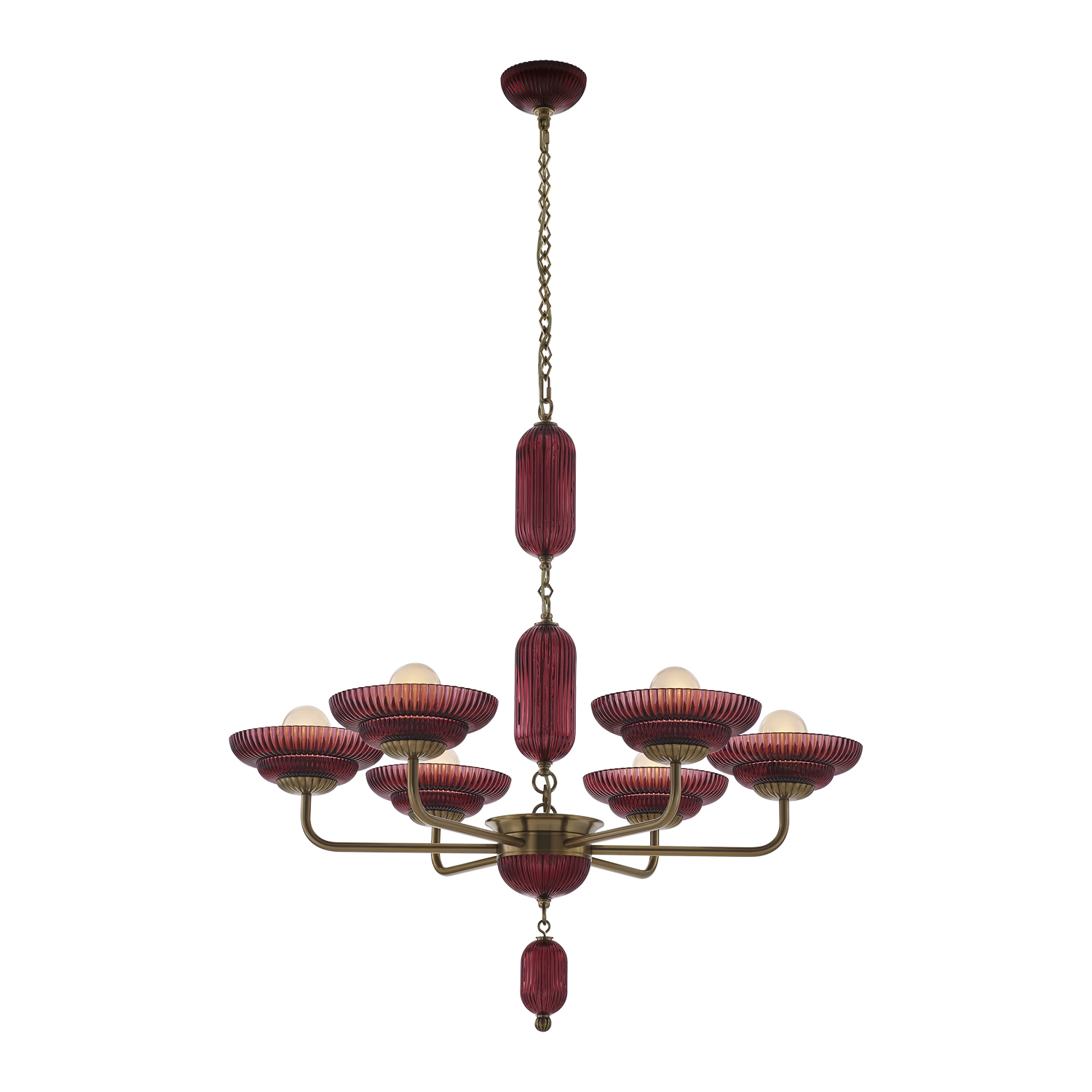 Verde 40-in 6 Light (40-watt) Satin Brass Chandelier - Image 8