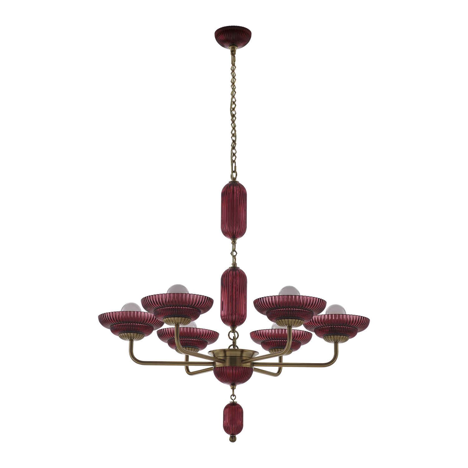 Verde 40-in 6 Light (40-watt) Satin Brass Chandelier - Image 9
