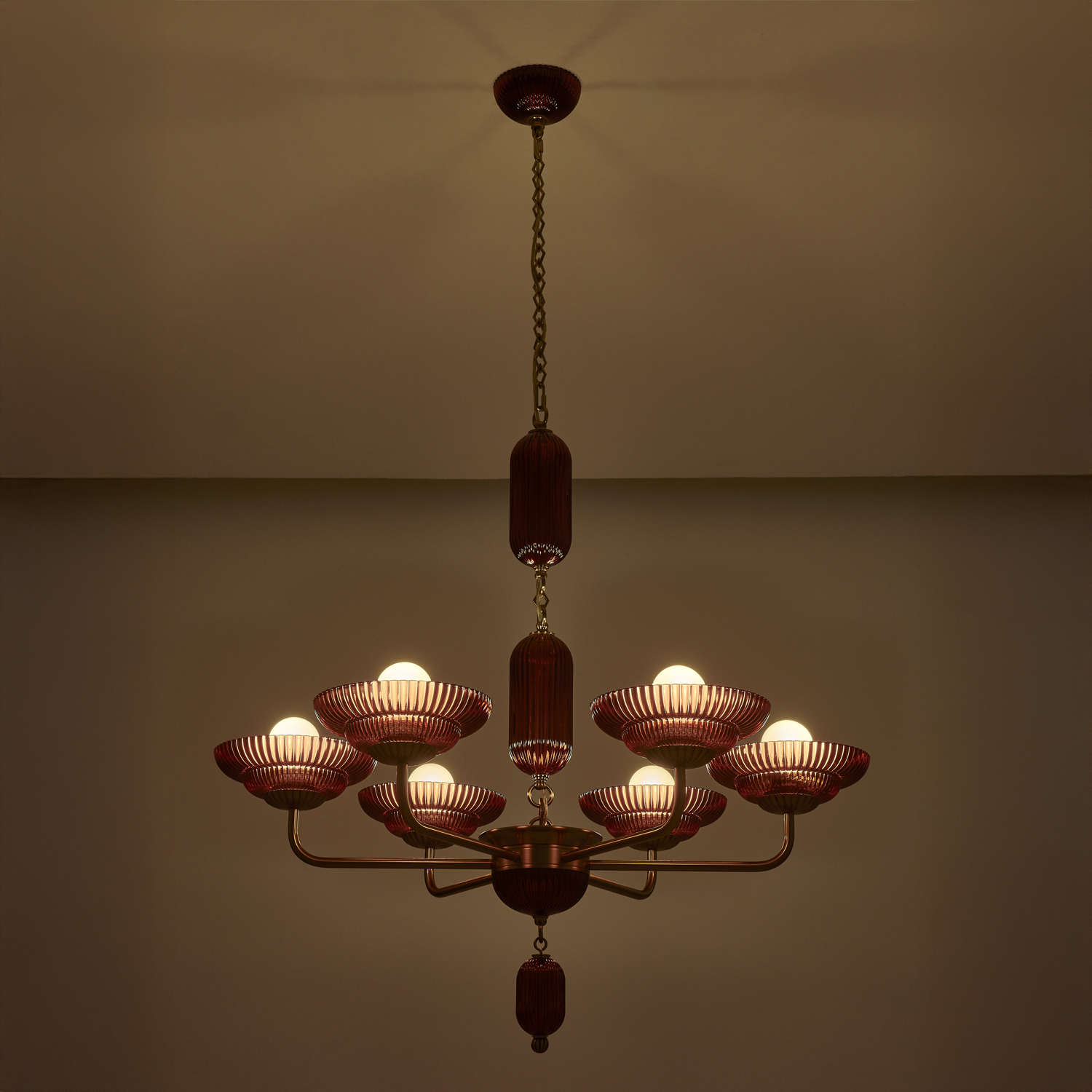 Verde 40-in 6 Light (40-watt) Satin Brass Chandelier - Image 10