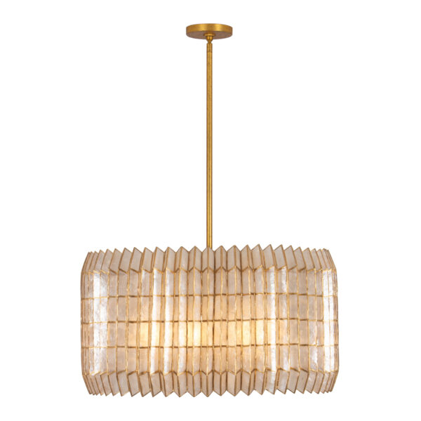 Fractal 28-in 8 Light (40-watt) Oxidized Gold Leaf Chandelier