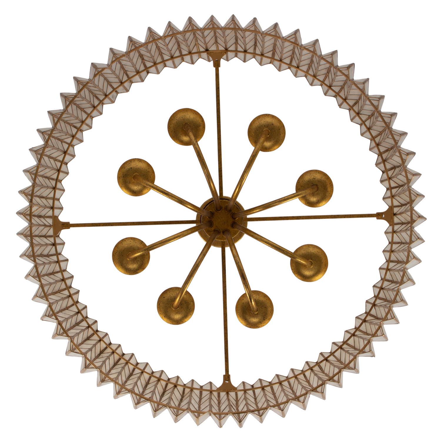 Fractal 28-in 8 Light (40-watt) Oxidized Gold Leaf Chandelier - Image 5