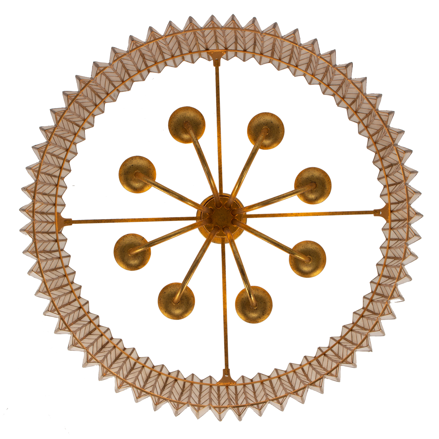 Fractal 28-in 8 Light (40-watt) Oxidized Gold Leaf Chandelier - Image 4