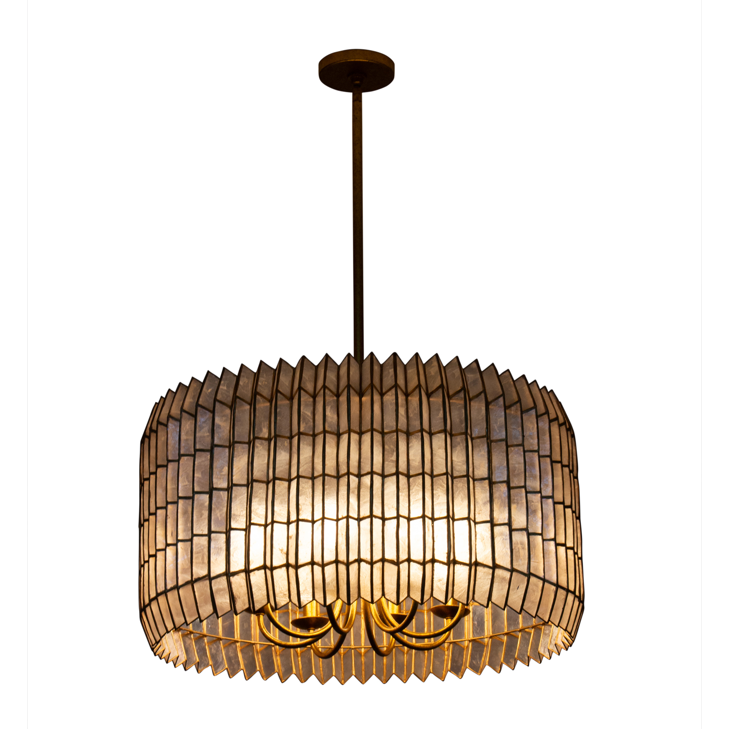 Fractal 28-in 8 Light (40-watt) Oxidized Gold Leaf Chandelier - Image 6