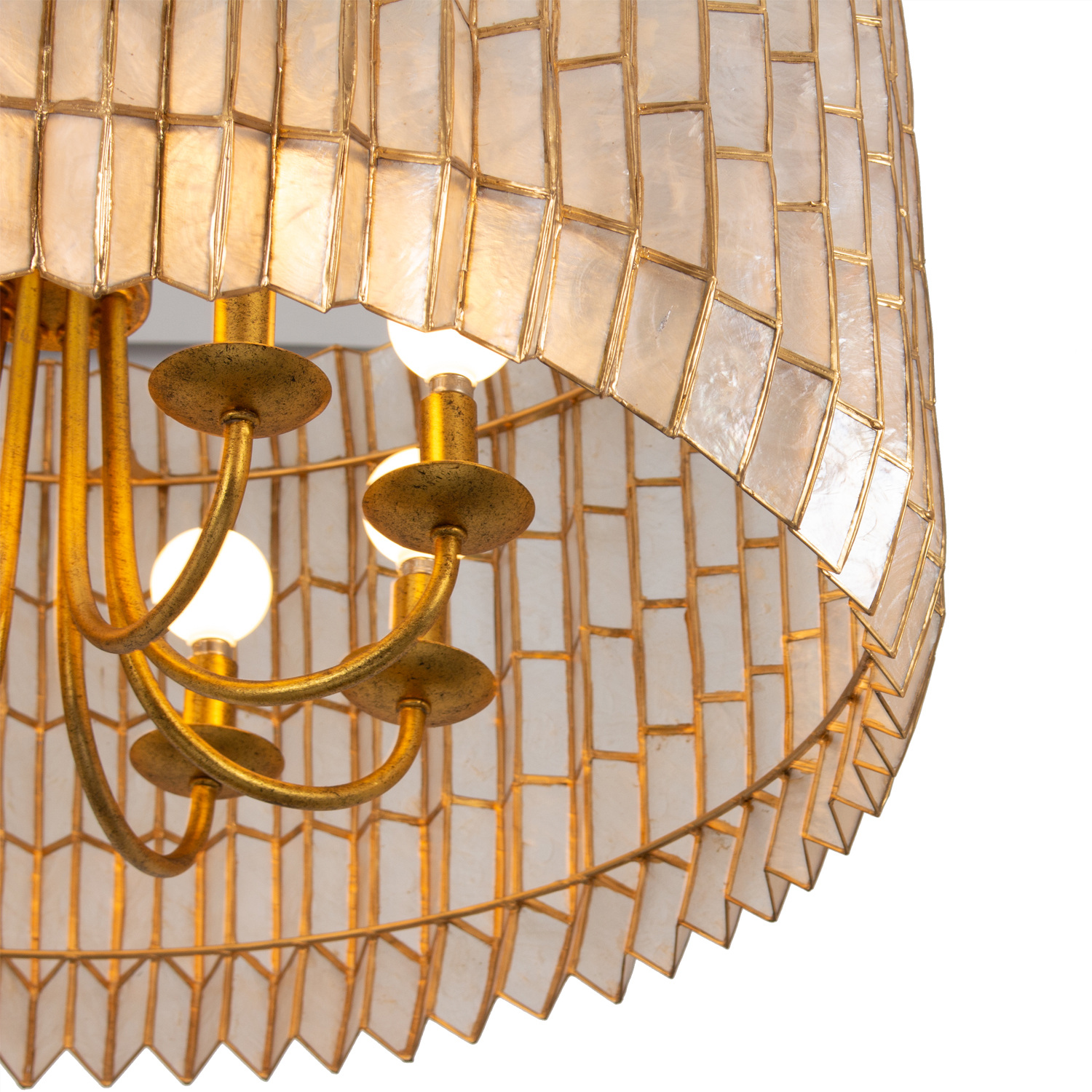 Fractal 28-in 8 Light (40-watt) Oxidized Gold Leaf Chandelier - Image 8
