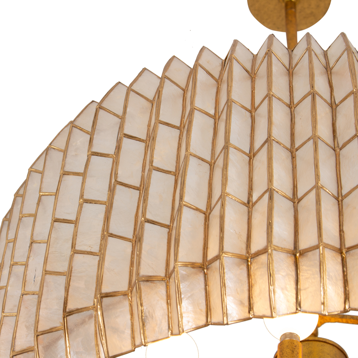 Fractal 28-in 8 Light (40-watt) Oxidized Gold Leaf Chandelier - Image 9