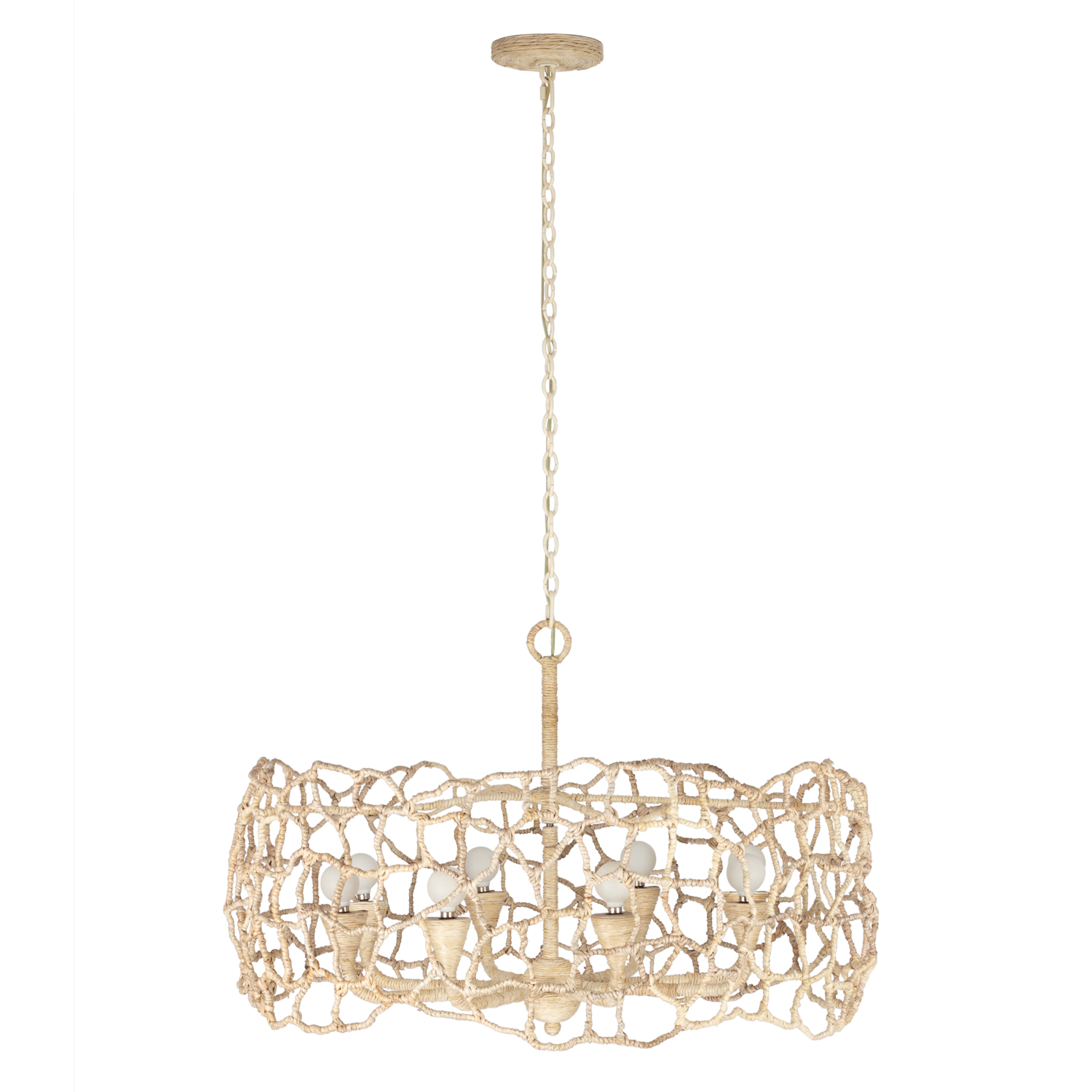 Reef 34-in 8 Light (40-watt) Warm Ivory Chandelier - Image 2