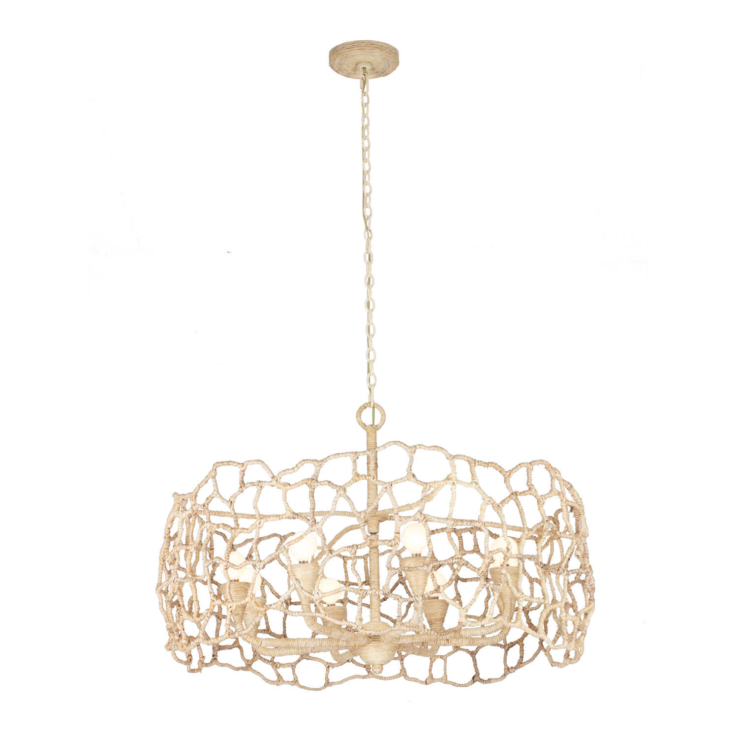 Reef 34-in 8 Light (40-watt) Warm Ivory Chandelier - Image 3