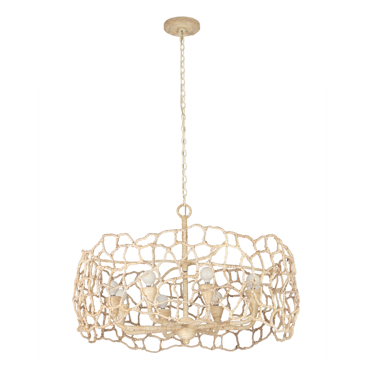 Reef 34-in 8 Light (40-watt) Warm Ivory Chandelier - Image 4