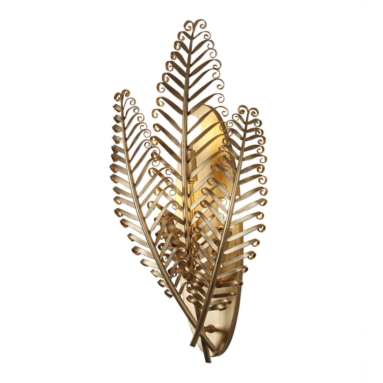 Fern 11.5-in 3 Light (40-watt) Modern Gold Wall Sconce - Image 3