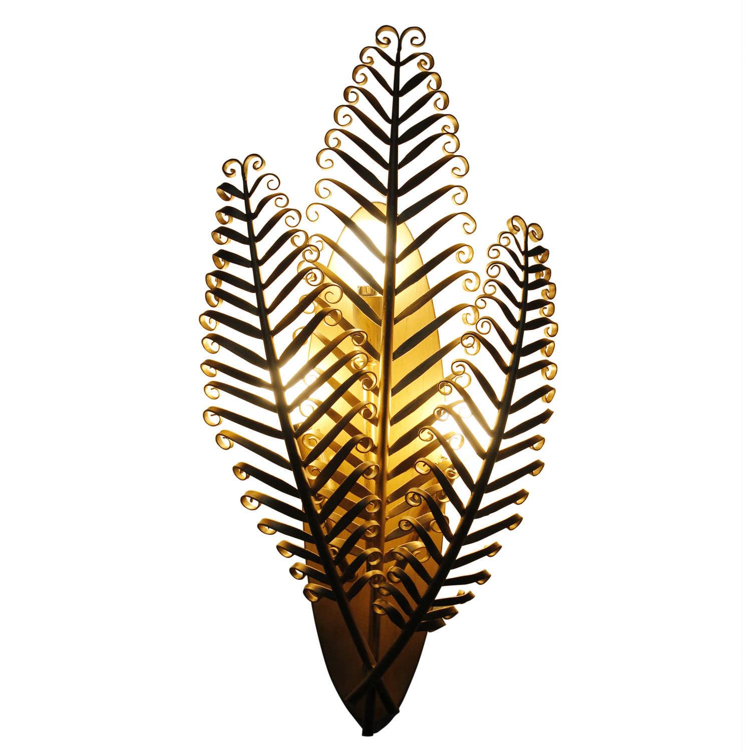 Fern 11.5-in 3 Light (40-watt) Modern Gold Wall Sconce - Image 9
