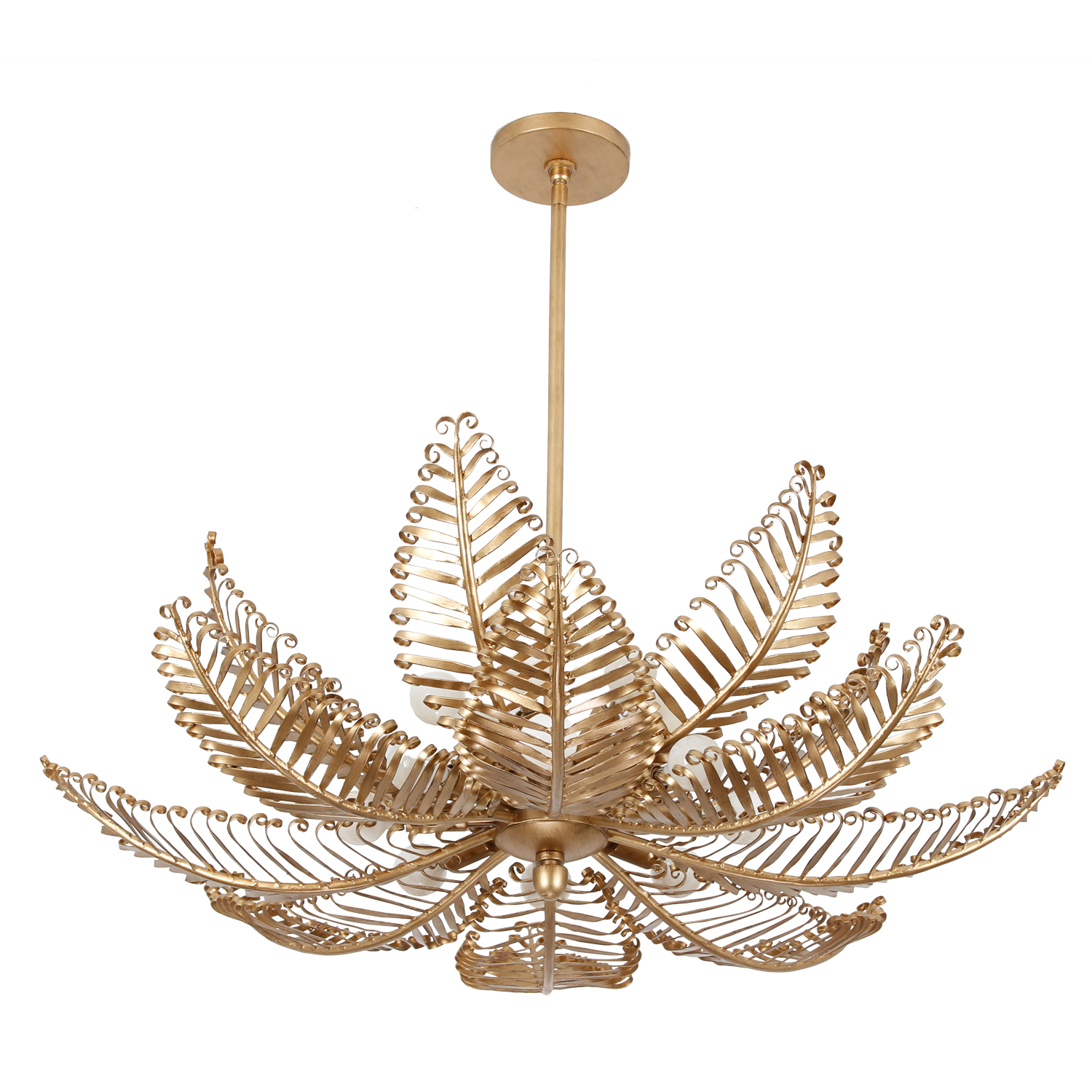 Fern 36-in 14 Light (40-watt) Modern Gold Chandelier - Image 3