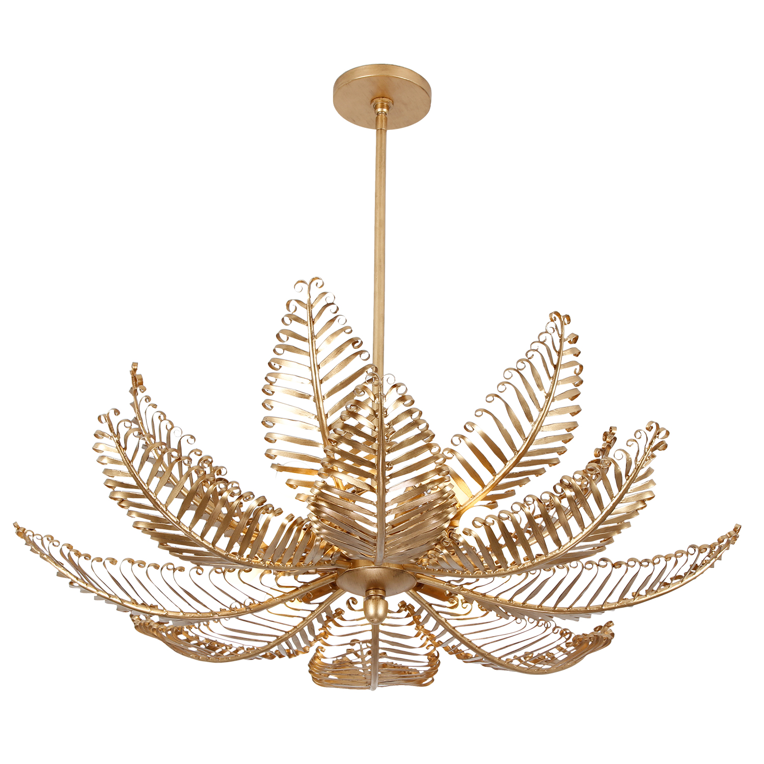 Fern 36-in 14 Light (40-watt) Modern Gold Chandelier - Image 6