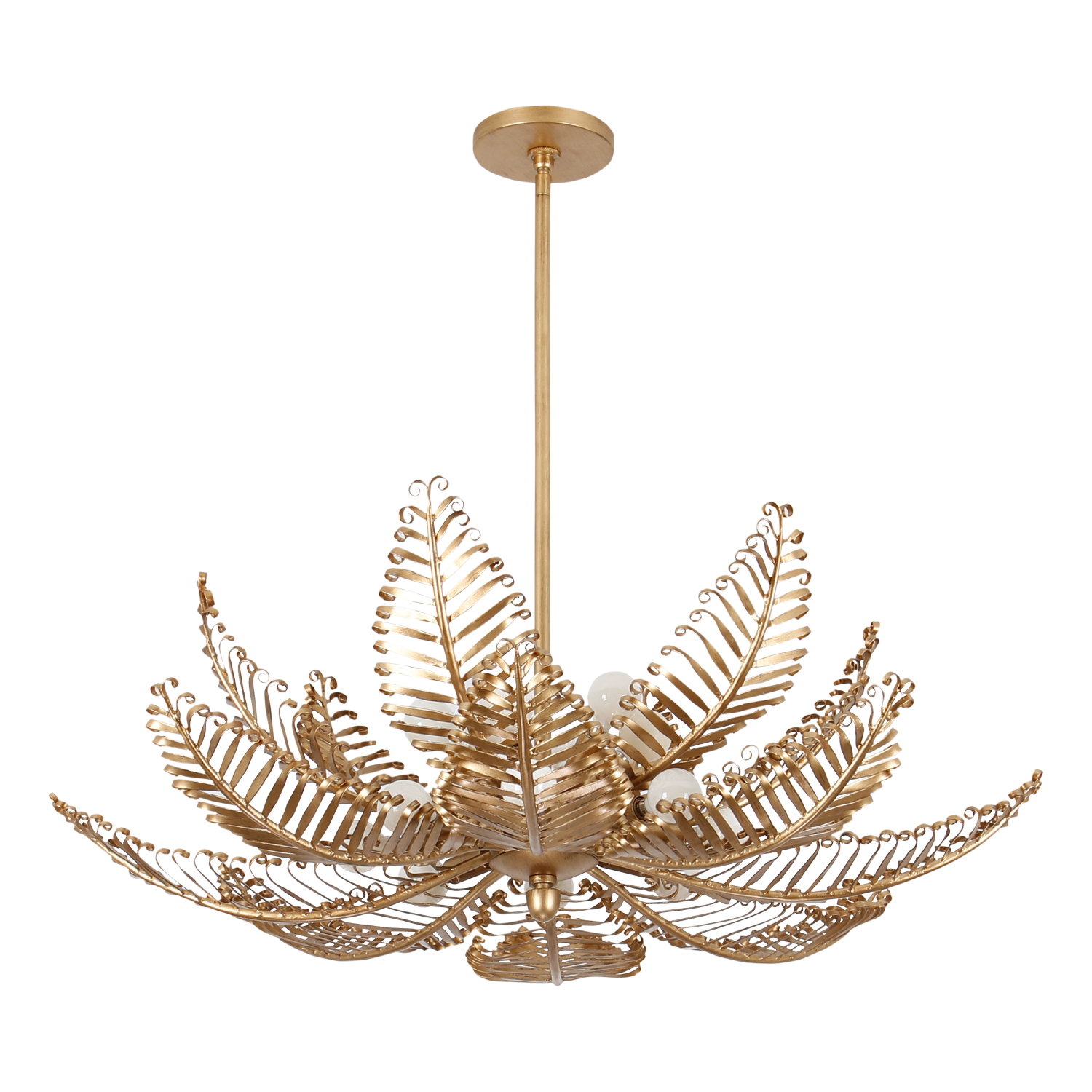 Fern 36-in 14 Light (40-watt) Modern Gold Chandelier - Image 7