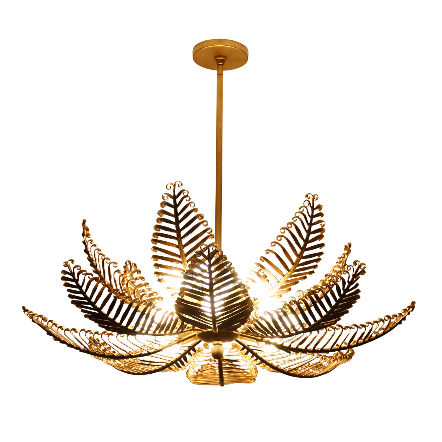 Fern 36-in 14 Light (40-watt) Modern Gold Chandelier - Image 9