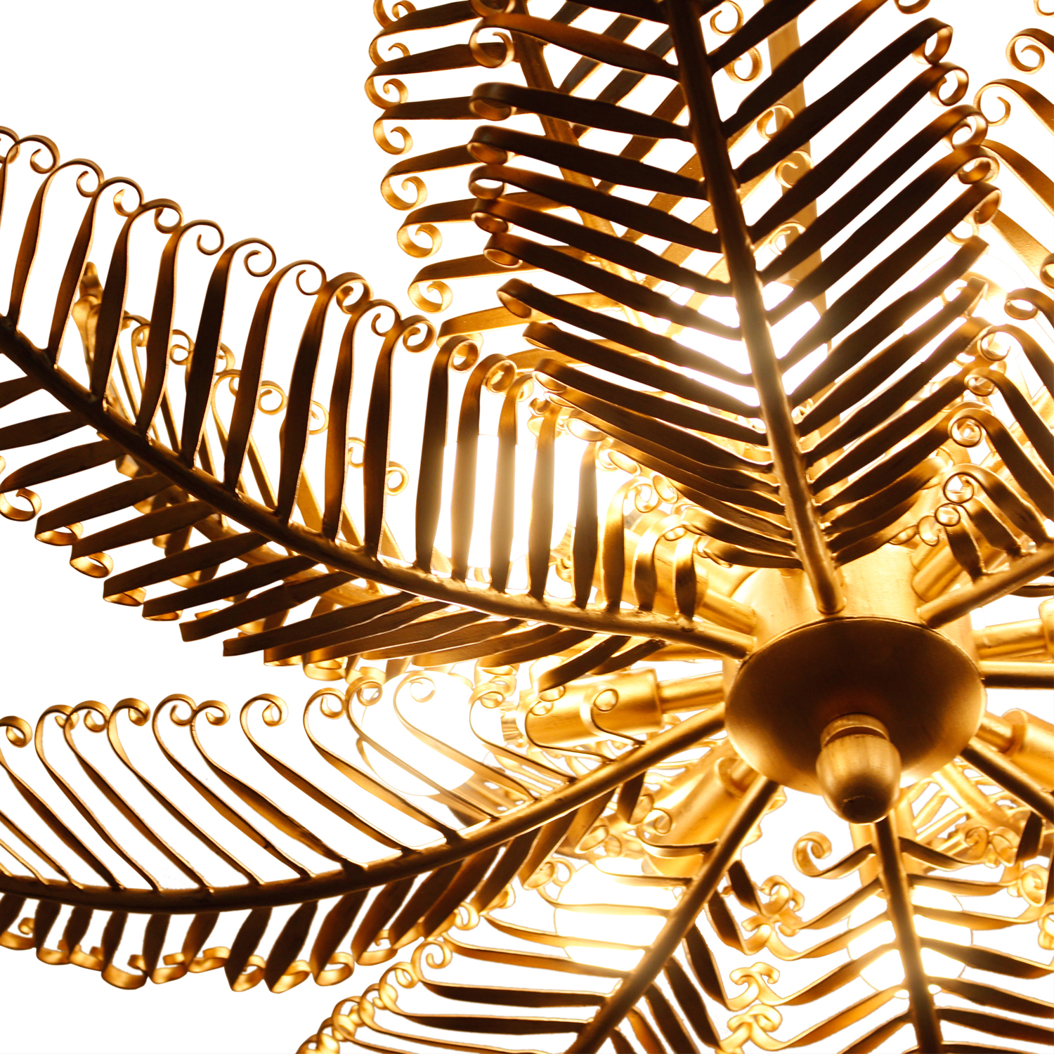 Fern 36-in 14 Light (40-watt) Modern Gold Chandelier - Image 17