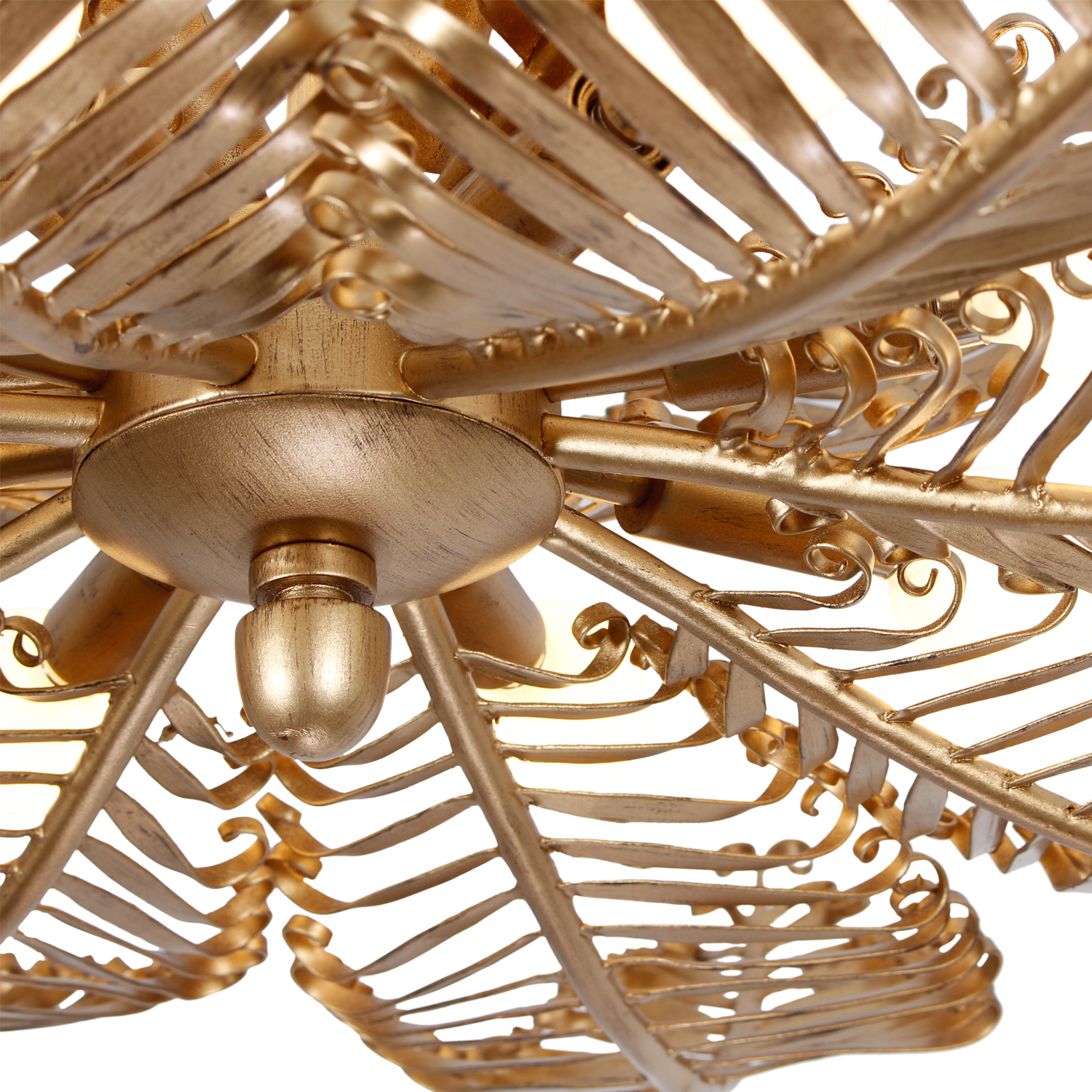 Fern 36-in 14 Light (40-watt) Modern Gold Chandelier - Image 20