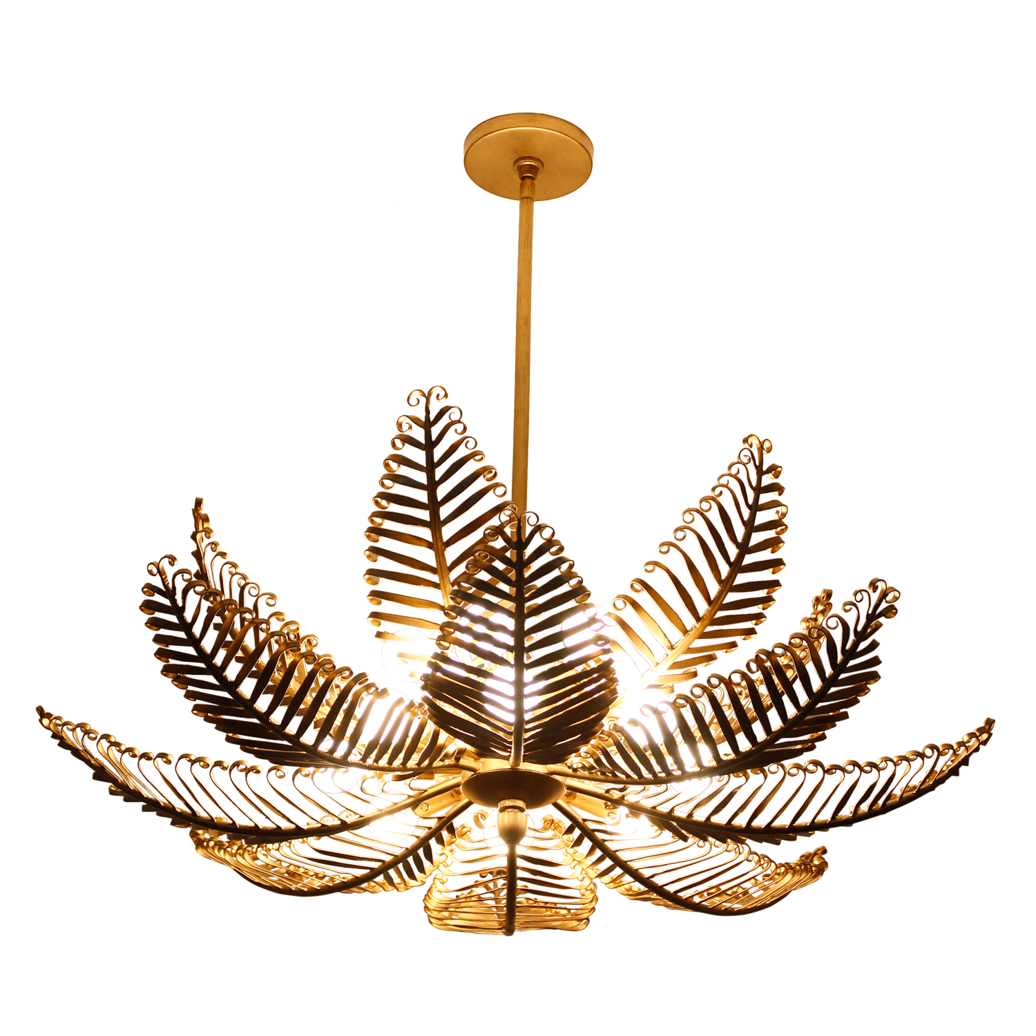 Fern 36-in 14 Light (40-watt) Modern Gold Chandelier - Image 22