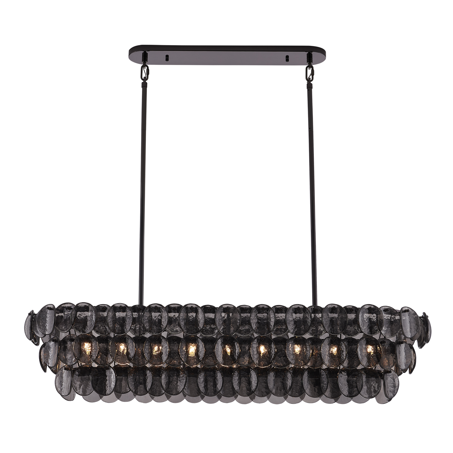 Uroko 49.5-in 9 Light (40-watt) Black Nickel Linear Pendant - Image 3