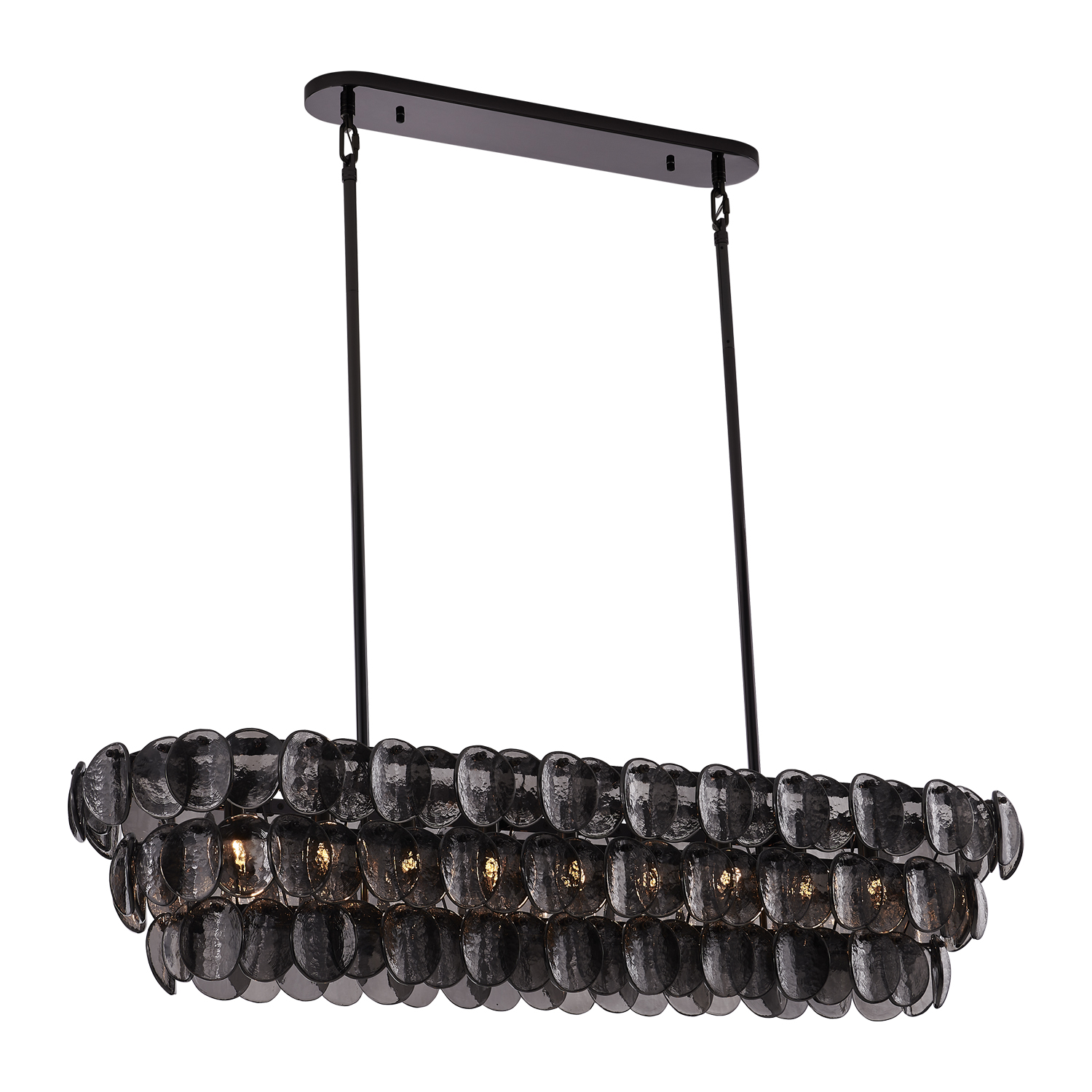 Uroko 49.5-in 9 Light (40-watt) Black Nickel Linear Pendant - Image 10