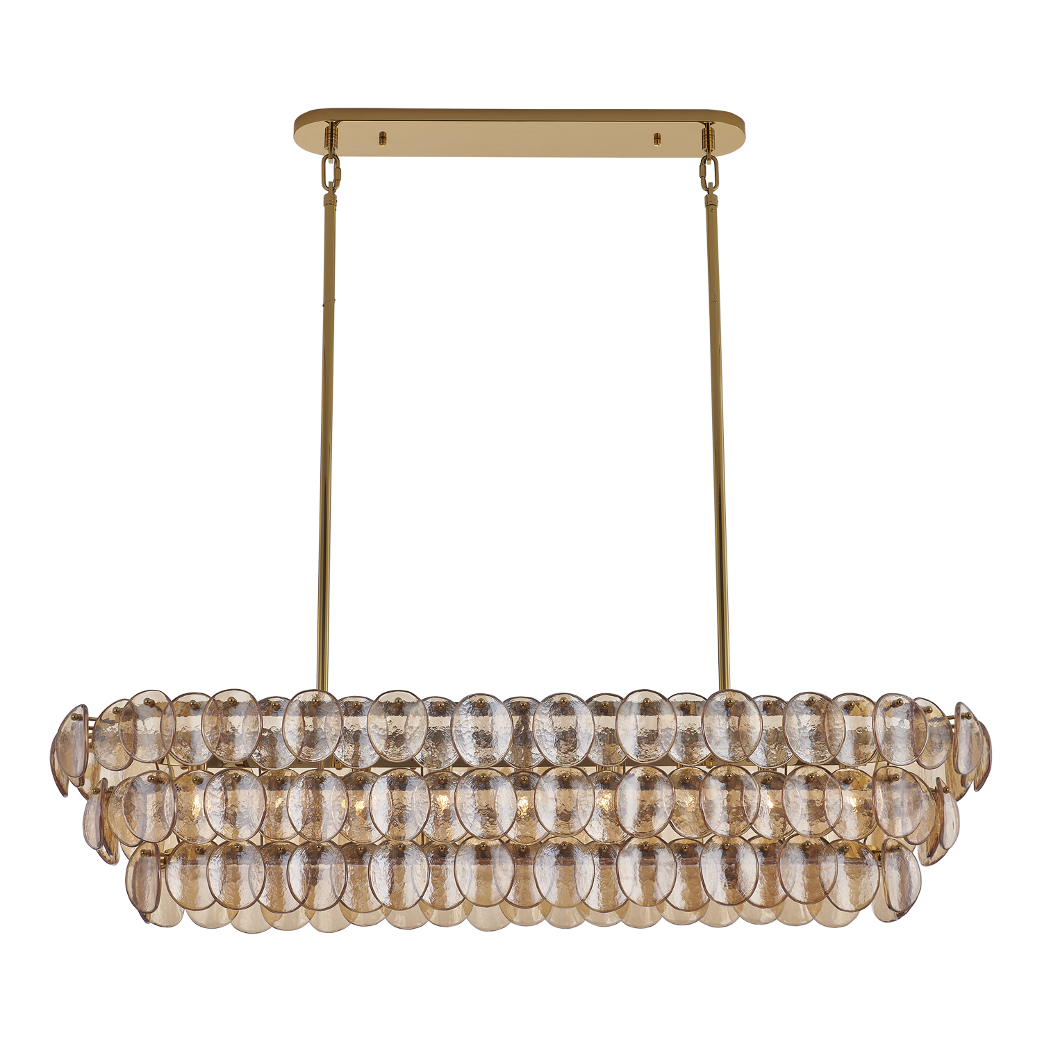 Uroko 49.5-in 9 Light (40-watt) Polished Winter Brass Linear Pendant - Image 2