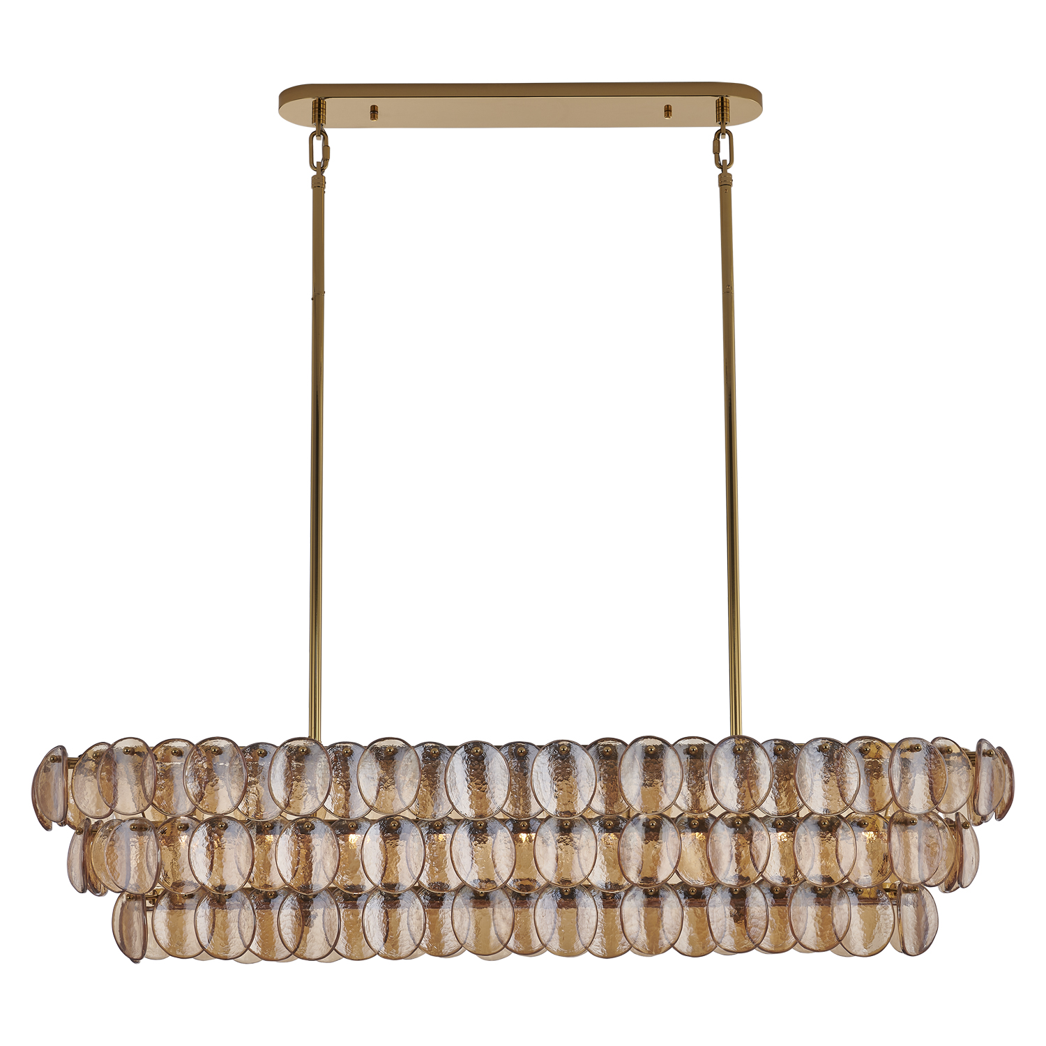 Uroko 49.5-in 9 Light (40-watt) Polished Winter Brass Linear Pendant - Image 4