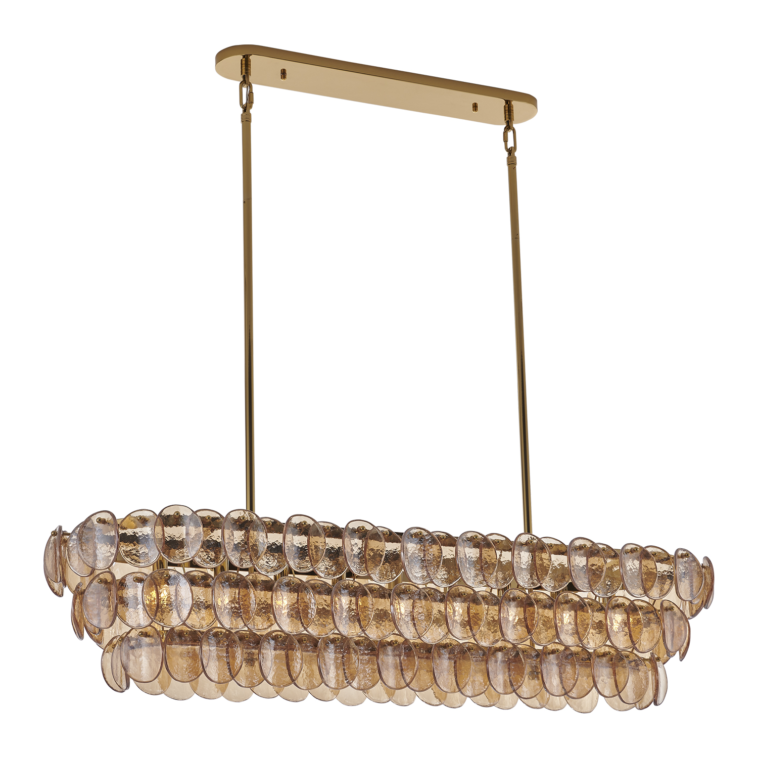 Uroko 49.5-in 9 Light (40-watt) Polished Winter Brass Linear Pendant - Image 8