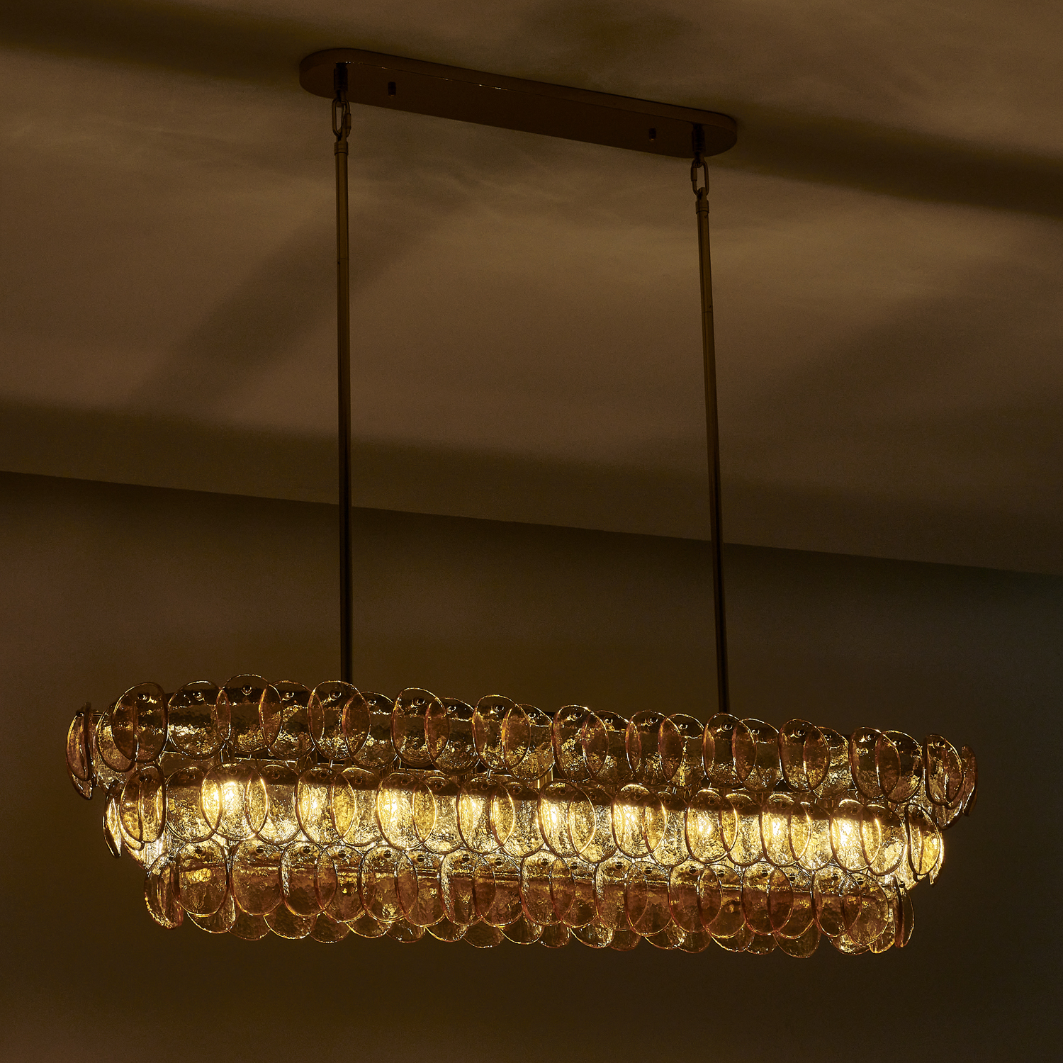 Uroko 49.5-in 9 Light (40-watt) Polished Winter Brass Linear Pendant - Image 9