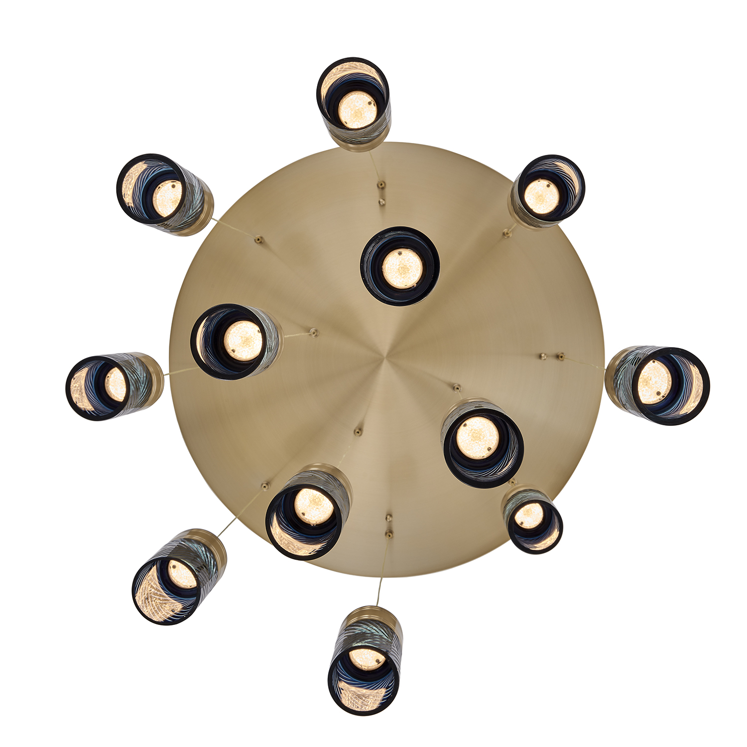 Kiriko 30-in (72-watt) LED Winter Brass Chandelier - Image 2
