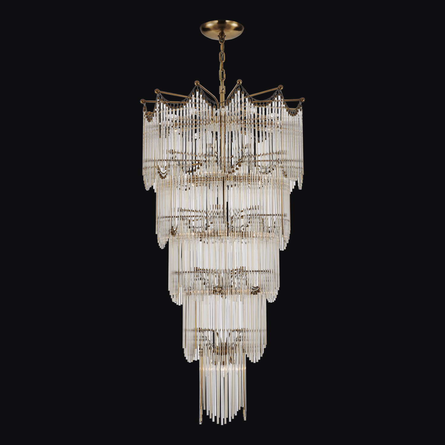 Adorn 35.75-in 40 Light (40-watt) Vintage Brass Chandelier - Image 11