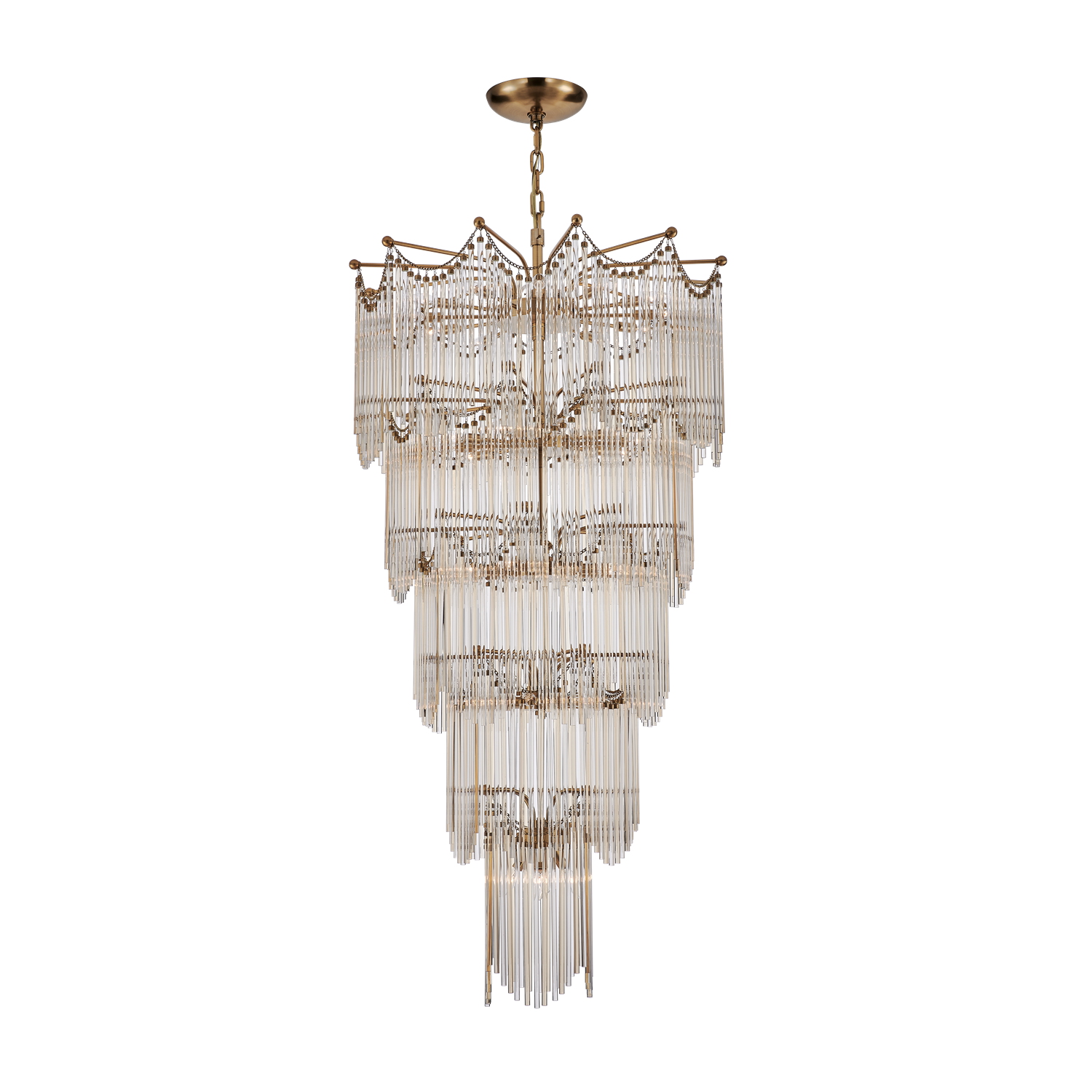 Adorn 35.75-in 40 Light (40-watt) Vintage Brass Chandelier