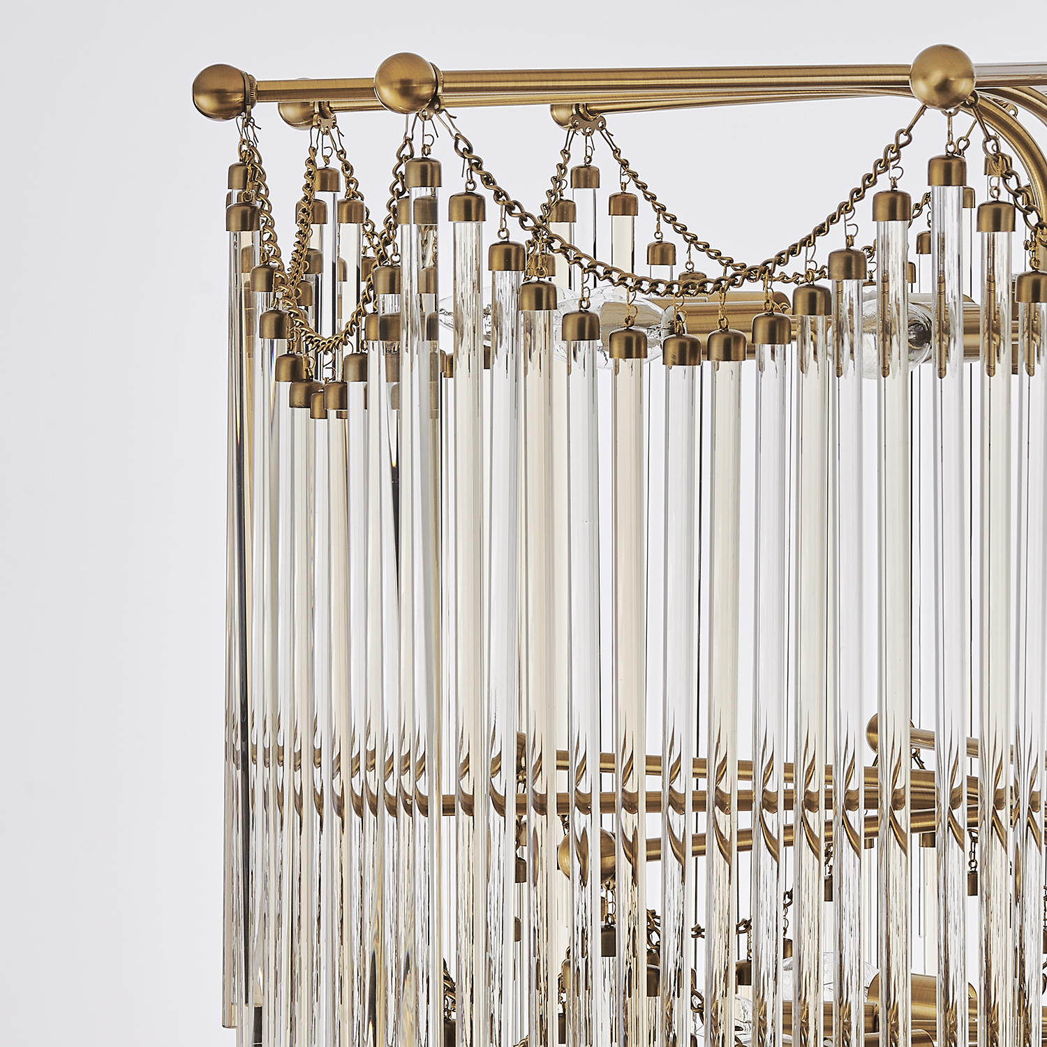 Adorn 35.75-in 40 Light (40-watt) Vintage Brass Chandelier - Image 5
