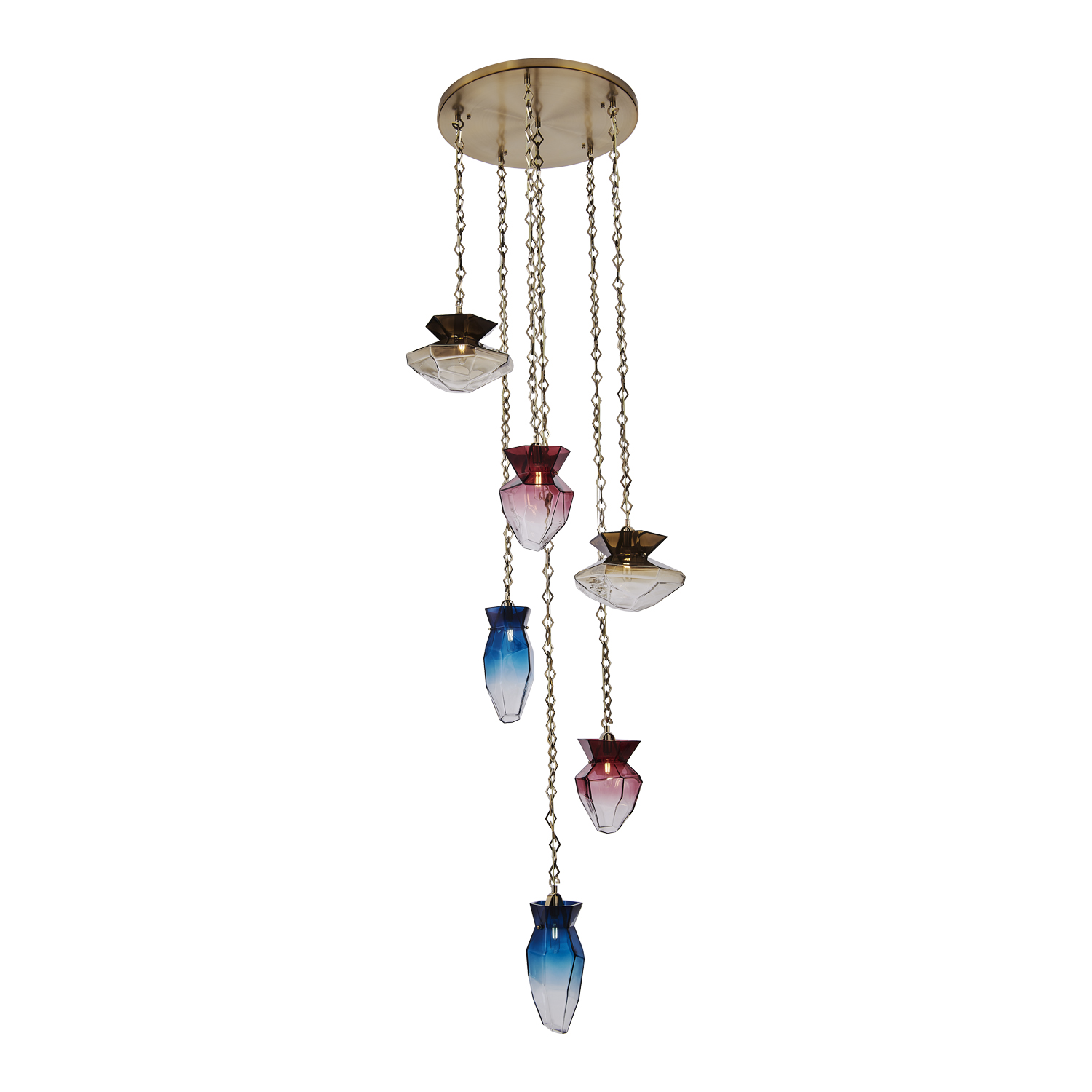 Bolsa 31-in 6 Light (40-watt) Winter Brass Chandelier