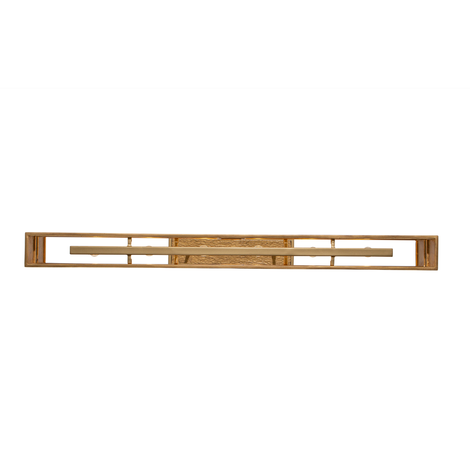 Dos 48-in 6 Light (40-watt) Rustic Gold and Brushed Gold Linear Pendant - Image 4