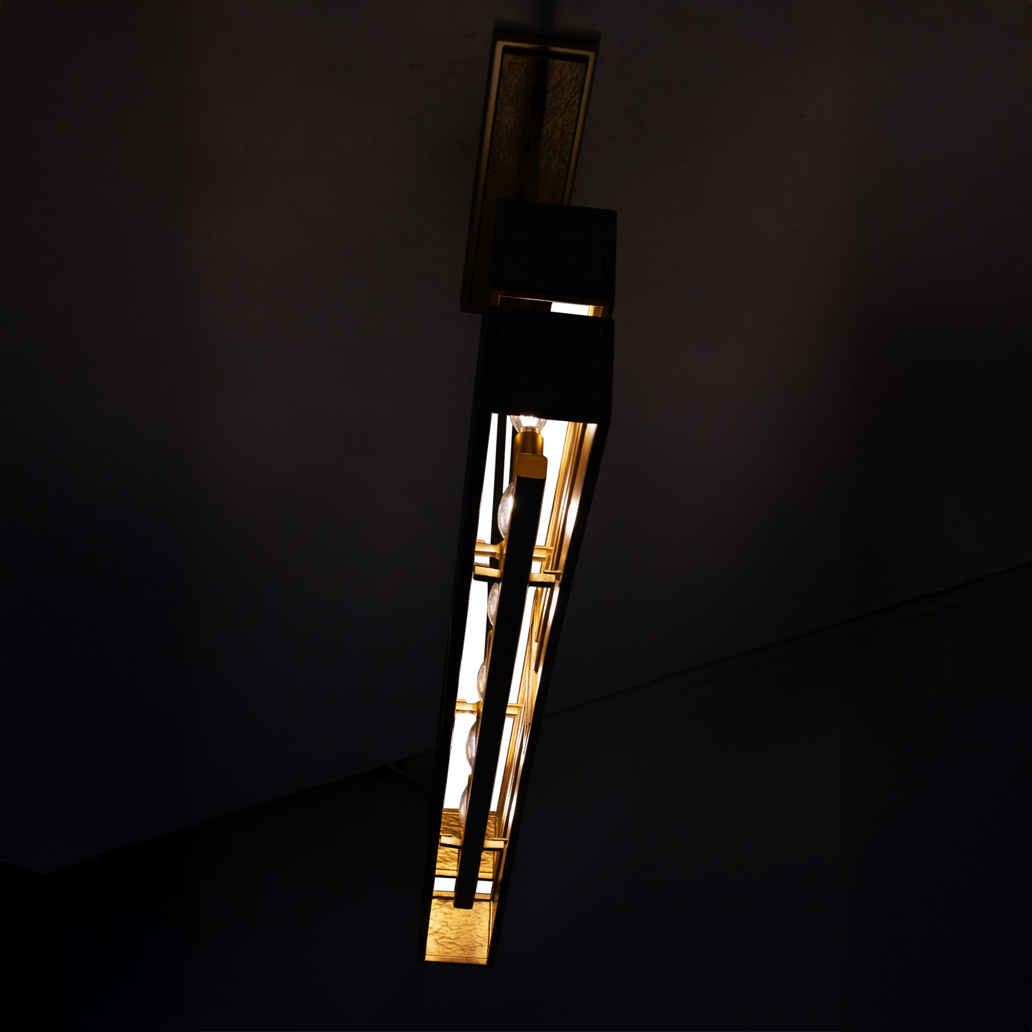 Dos 48-in 6 Light (40-watt) Rustic Gold and Brushed Gold Linear Pendant - Image 8