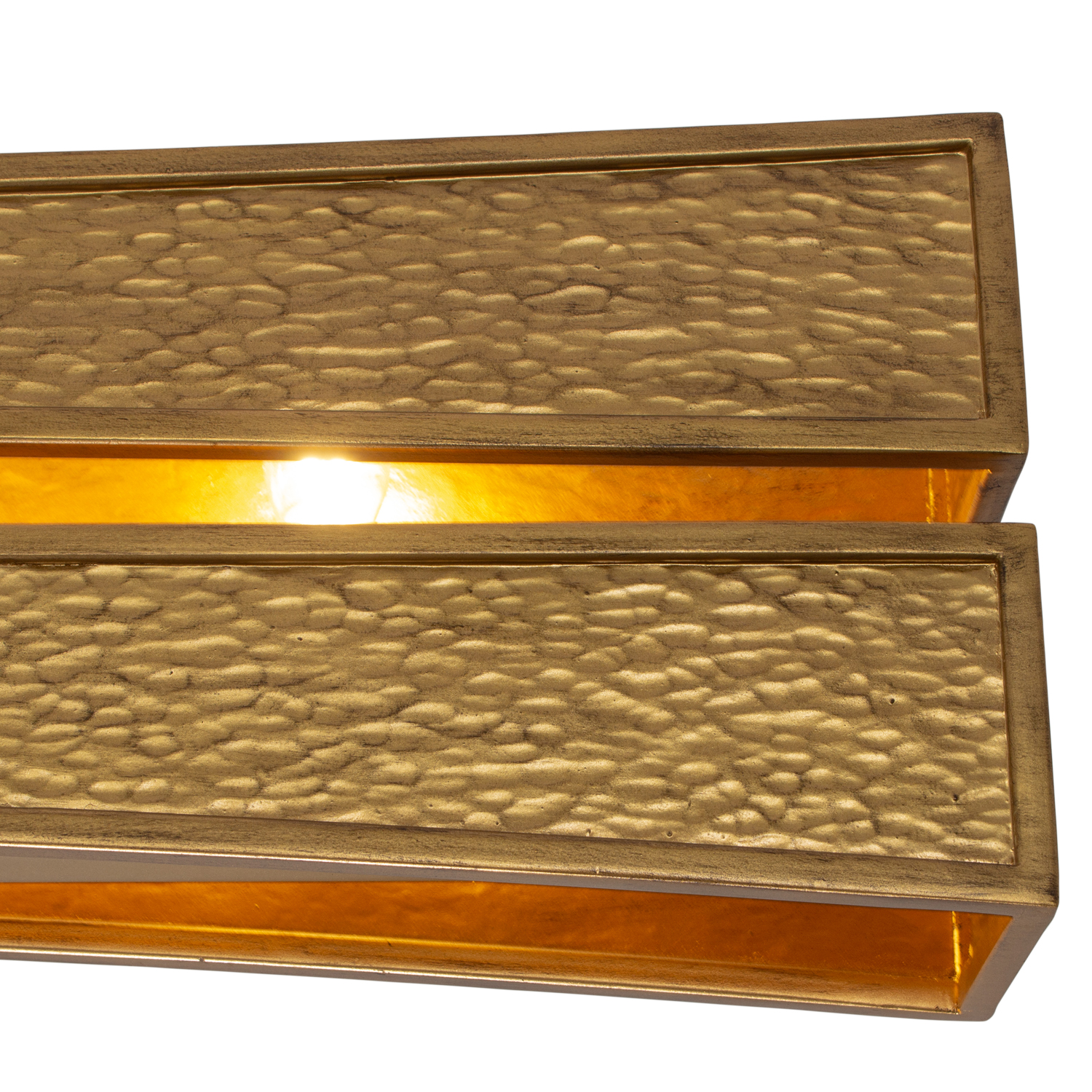 Dos 48-in 6 Light (40-watt) Rustic Gold and Brushed Gold Linear Pendant - Image 9