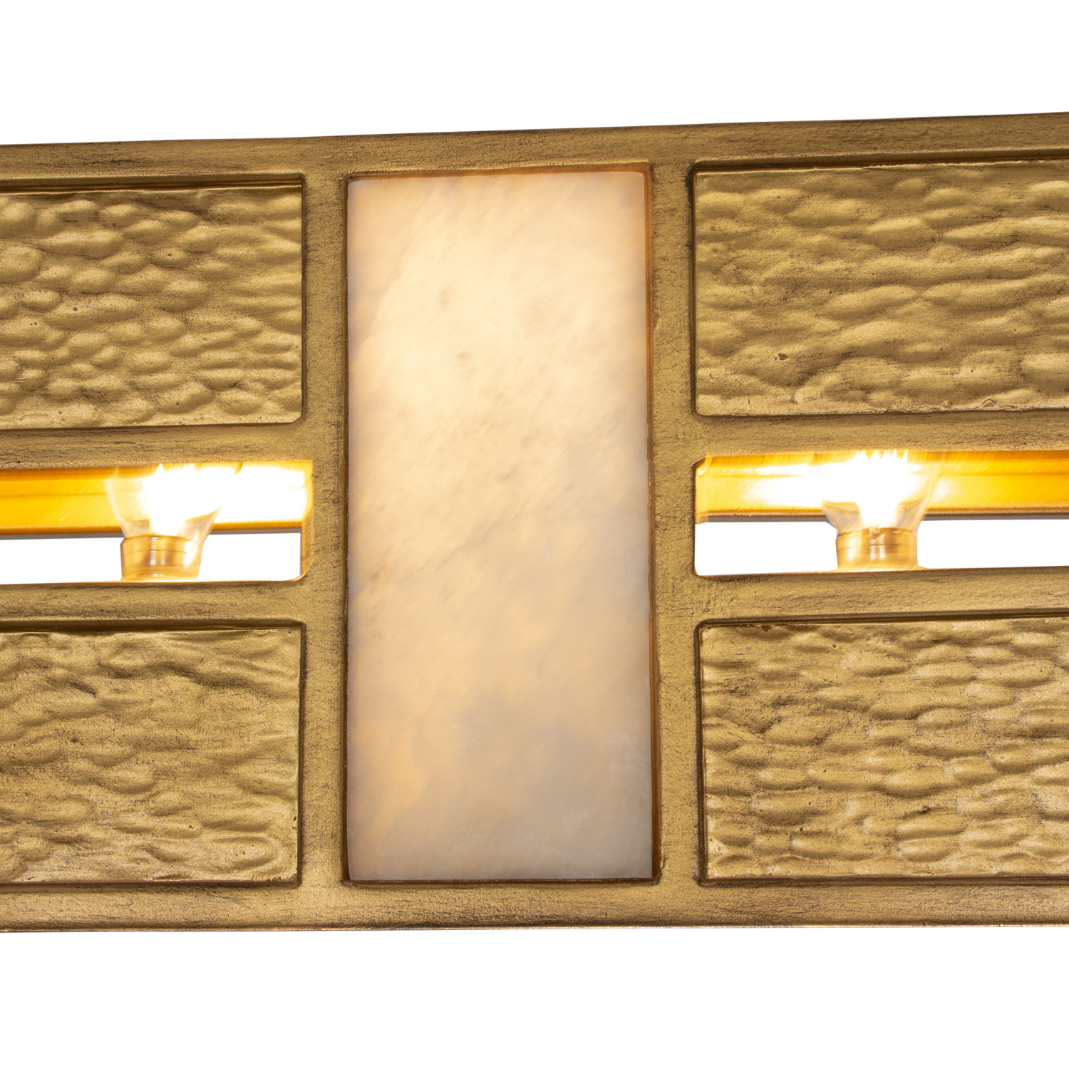 Dos 48-in 6 Light (40-watt) Rustic Gold and Brushed Gold Linear Pendant - Image 10