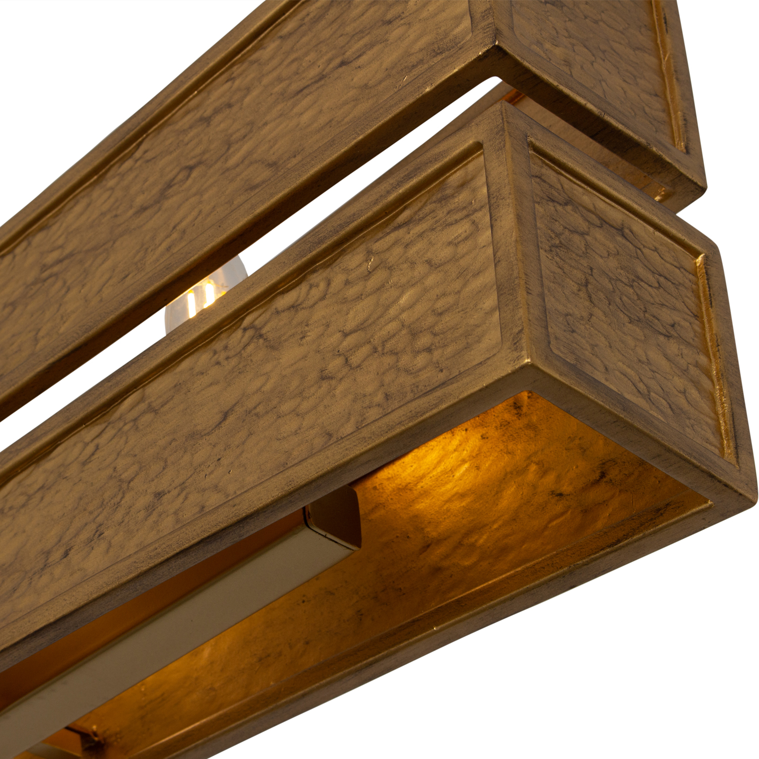 Dos 48-in 6 Light (40-watt) Rustic Gold and Brushed Gold Linear Pendant - Image 11