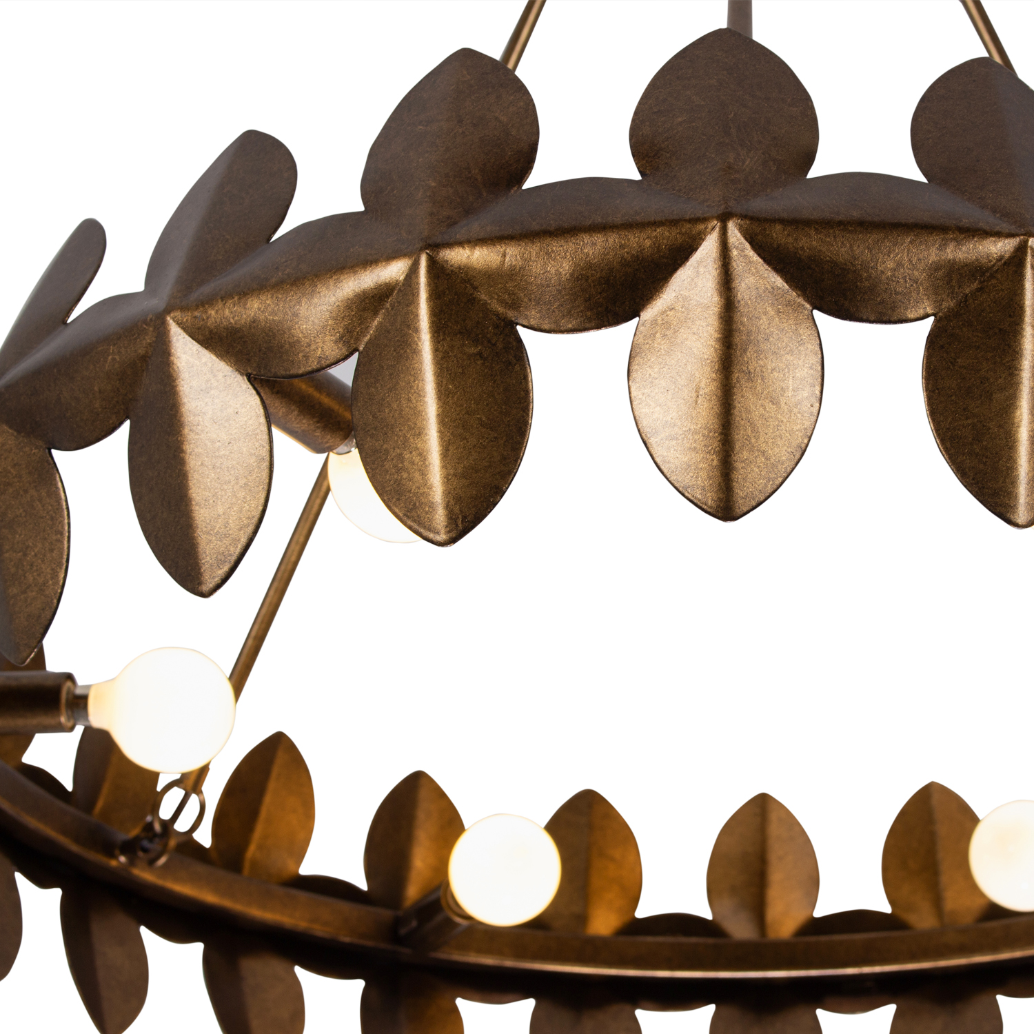 Vittoria 28-in 6 Light (40-watt) Pearlized Antique Brass Chandelier - Image 6