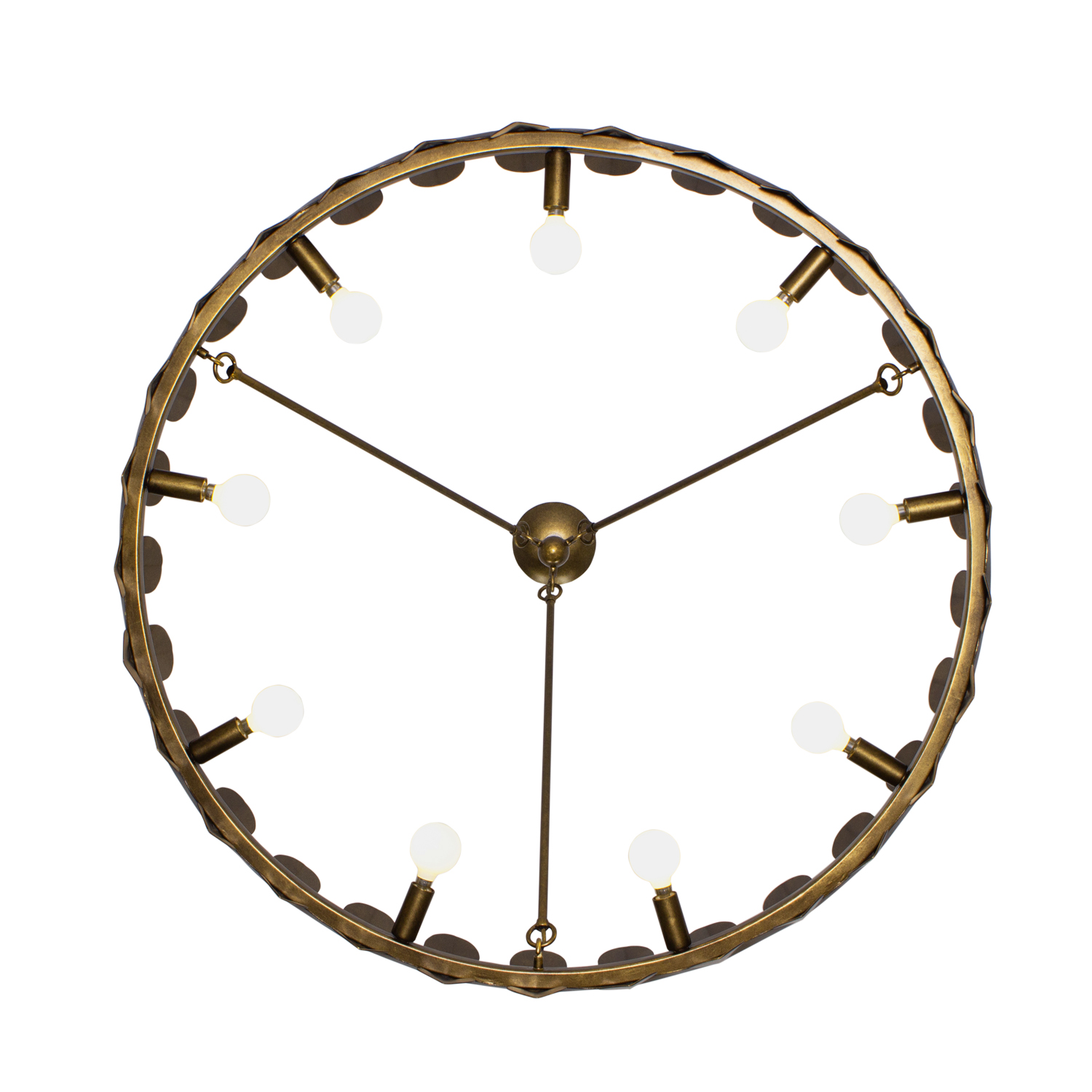 Vittoria 34-in 9 Light (40-watt) Pearlized Antique Brass Chandelier - Image 2