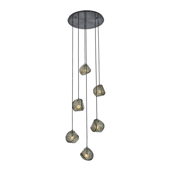 Pallina 24-in 6 Light (40-watt) Satin Black Nickel Chandelier