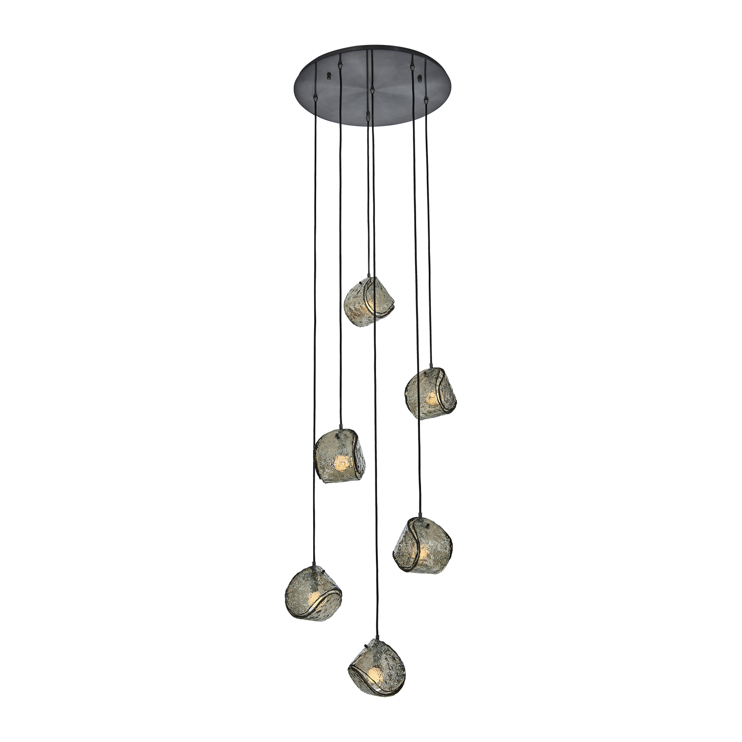 Pallina 24-in 6 Light (40-watt) Satin Black Nickel Chandelier