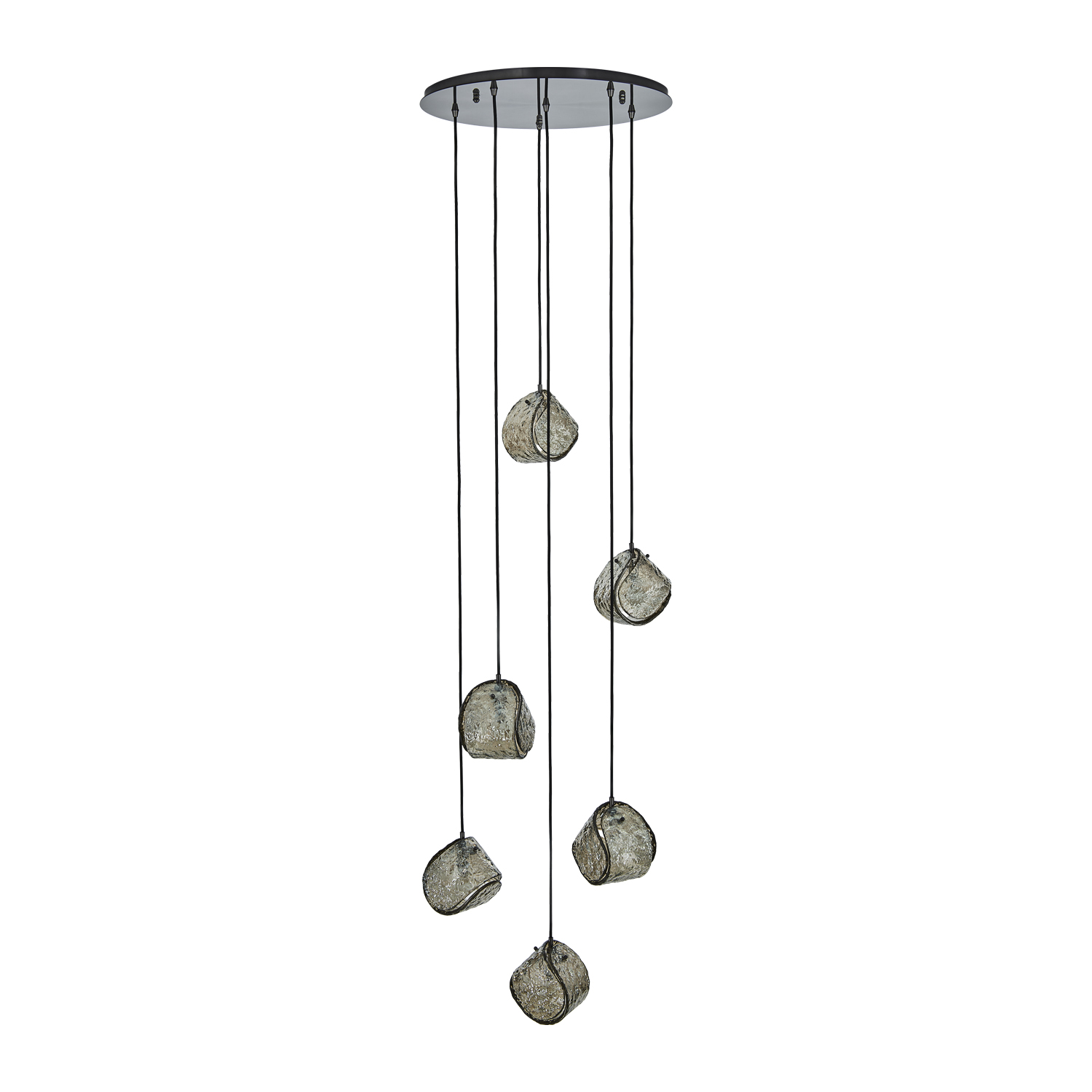 Pallina 24-in 6 Light (40-watt) Satin Black Nickel Chandelier - Image 4