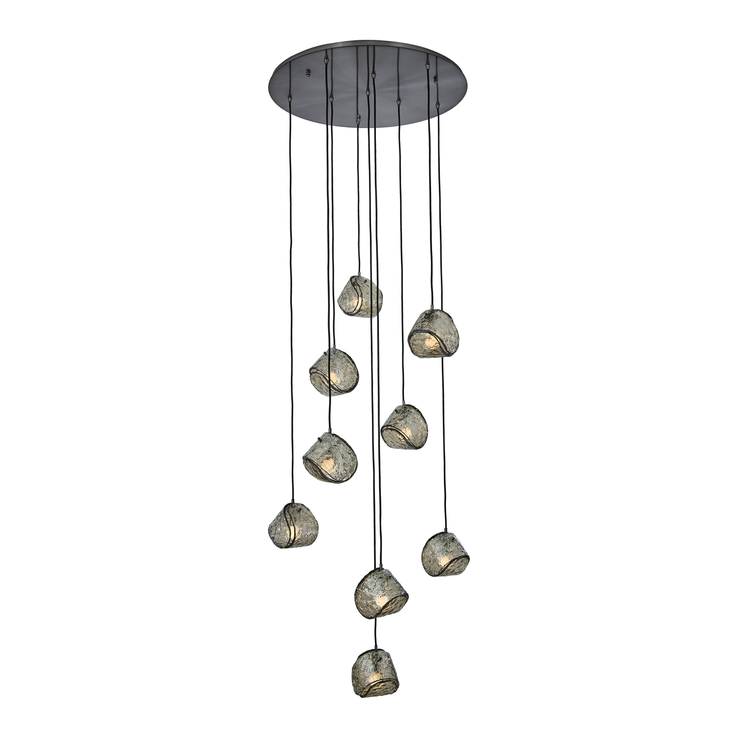 Pallina 32-in 9 Light (40-watt) Satin Black Nickel Chandelier